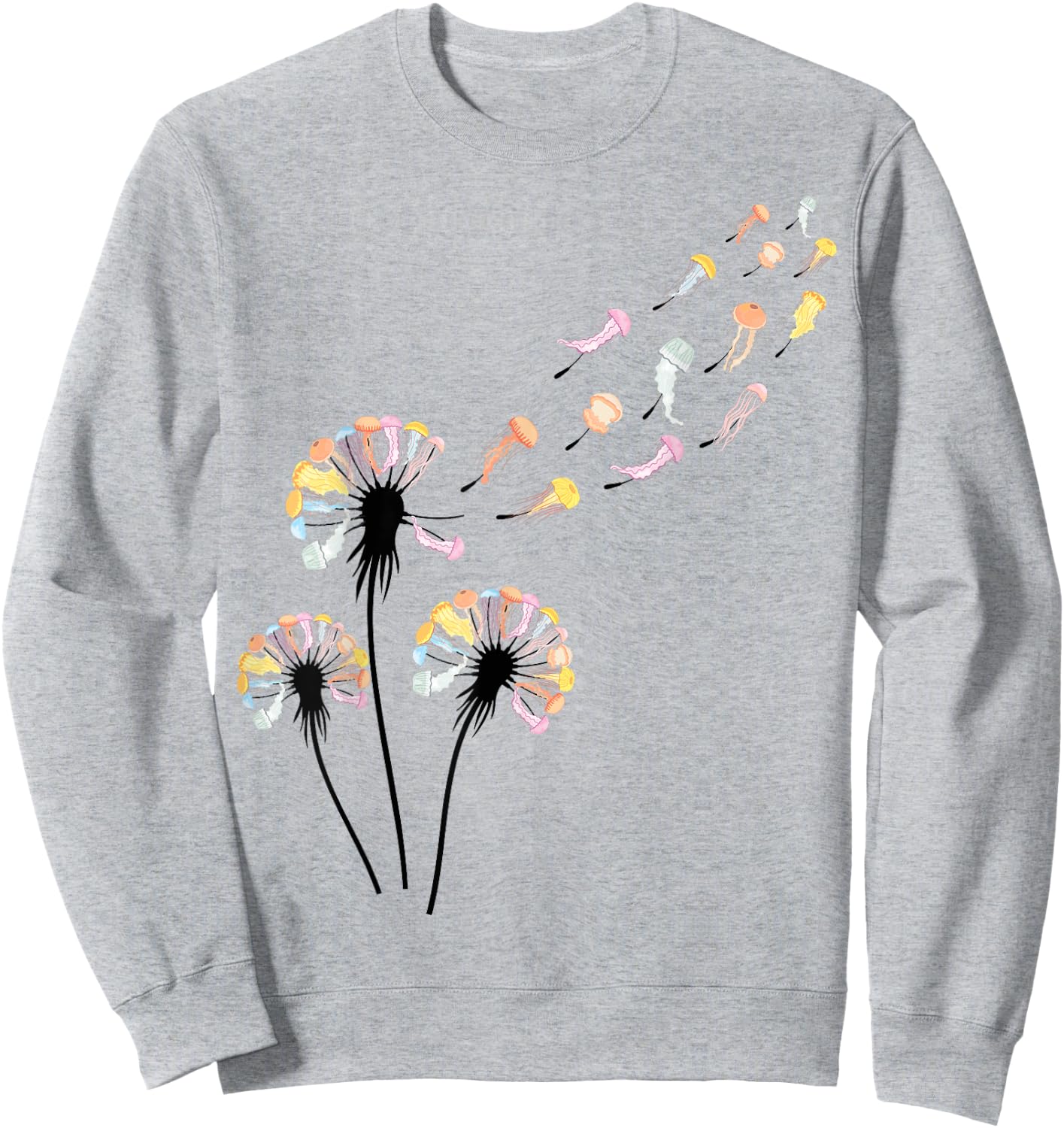 Jellyfish Shirts Dandelion Jellyfish Shirt for Jellyfish Lover | -Adults, Kids White Sweatshirt - Sweatshirt | Ash