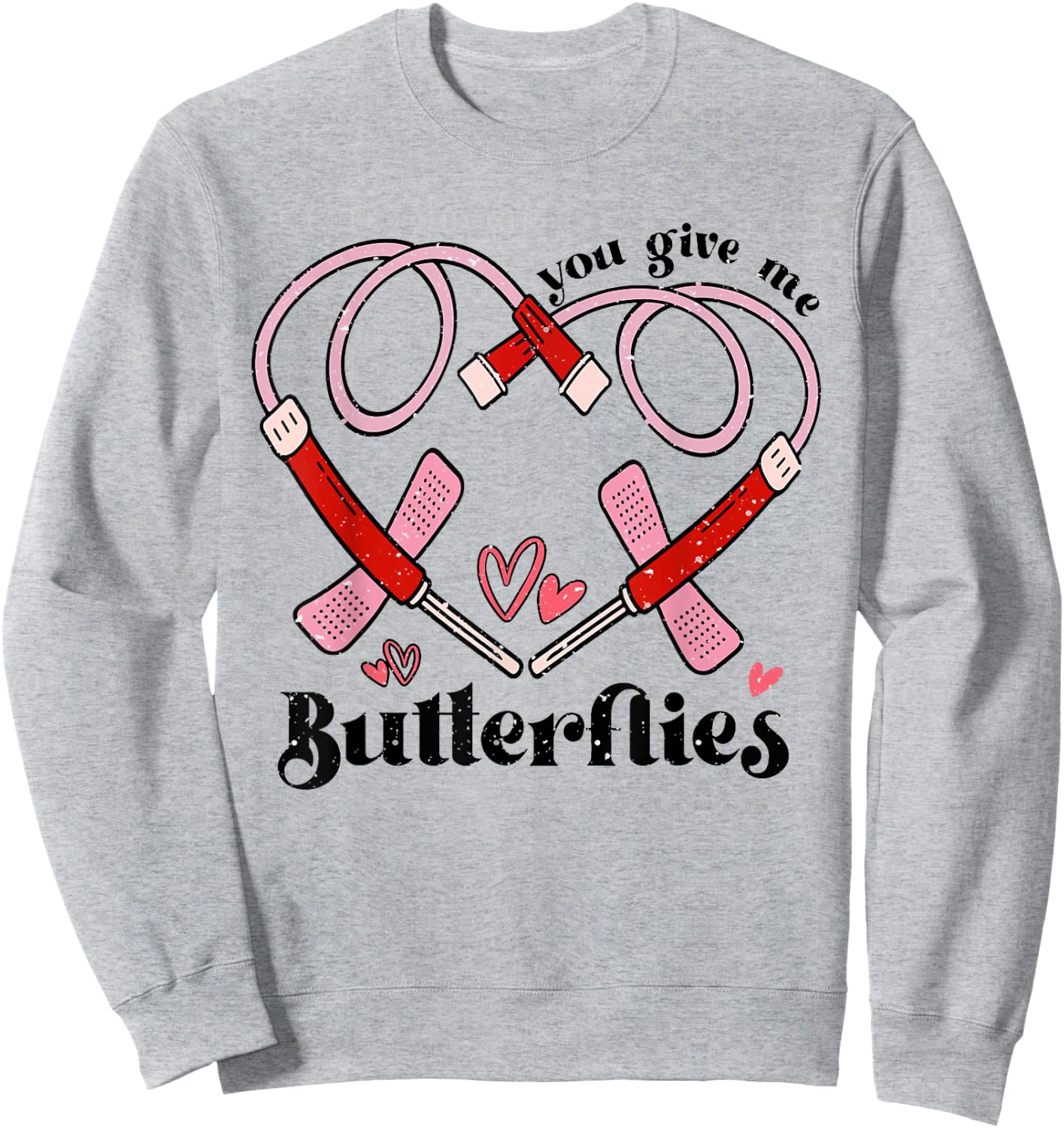 You Give Me Butterflies Phlebotomist PBT Valentine Day Nurse Sweatshirt - Sweatshirt | Ash