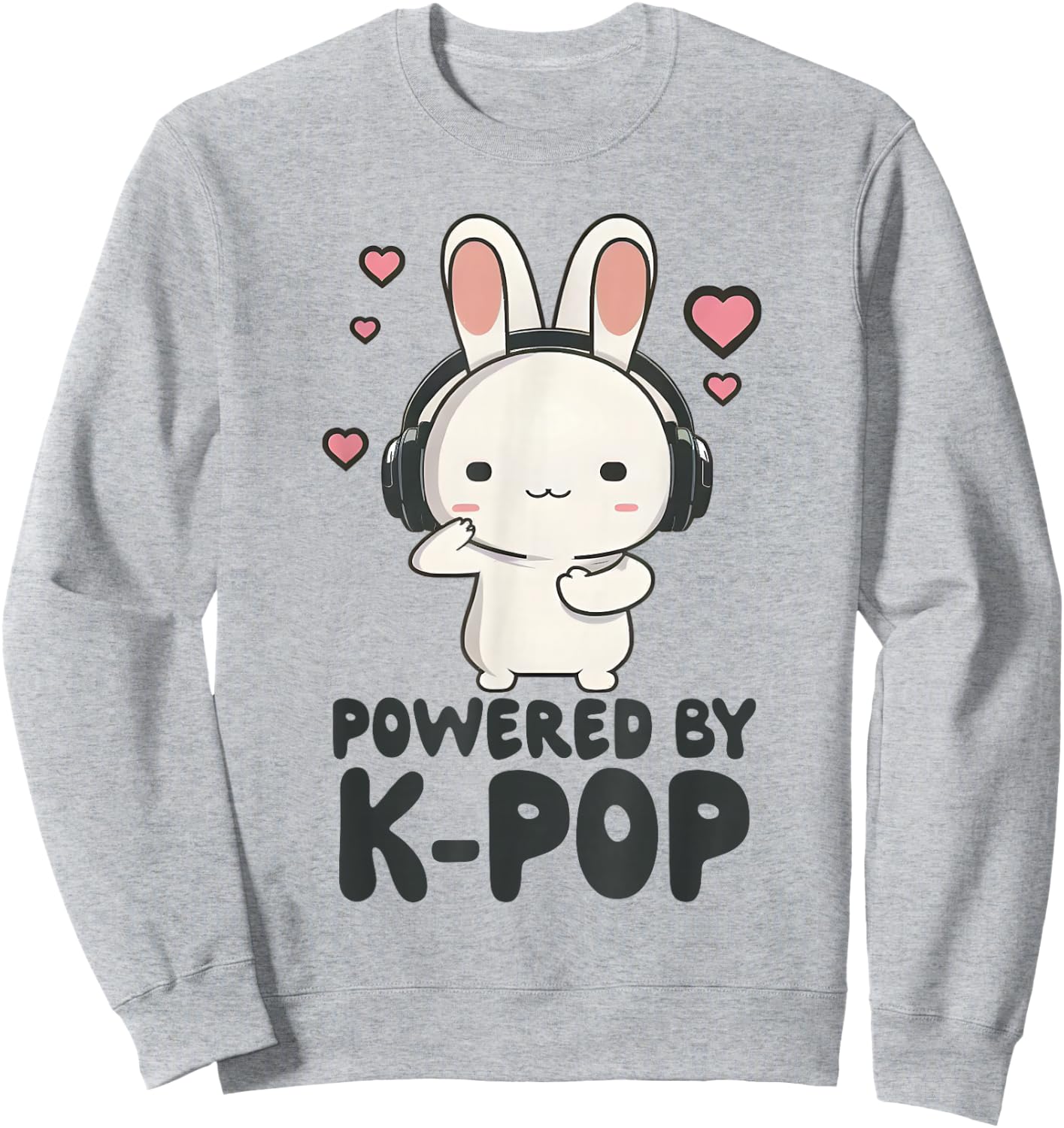 Powered By Kpop Tie Dye Rabbit Merch K-pop Merchandise Sweatshirt - Sweatshirt | Ash
