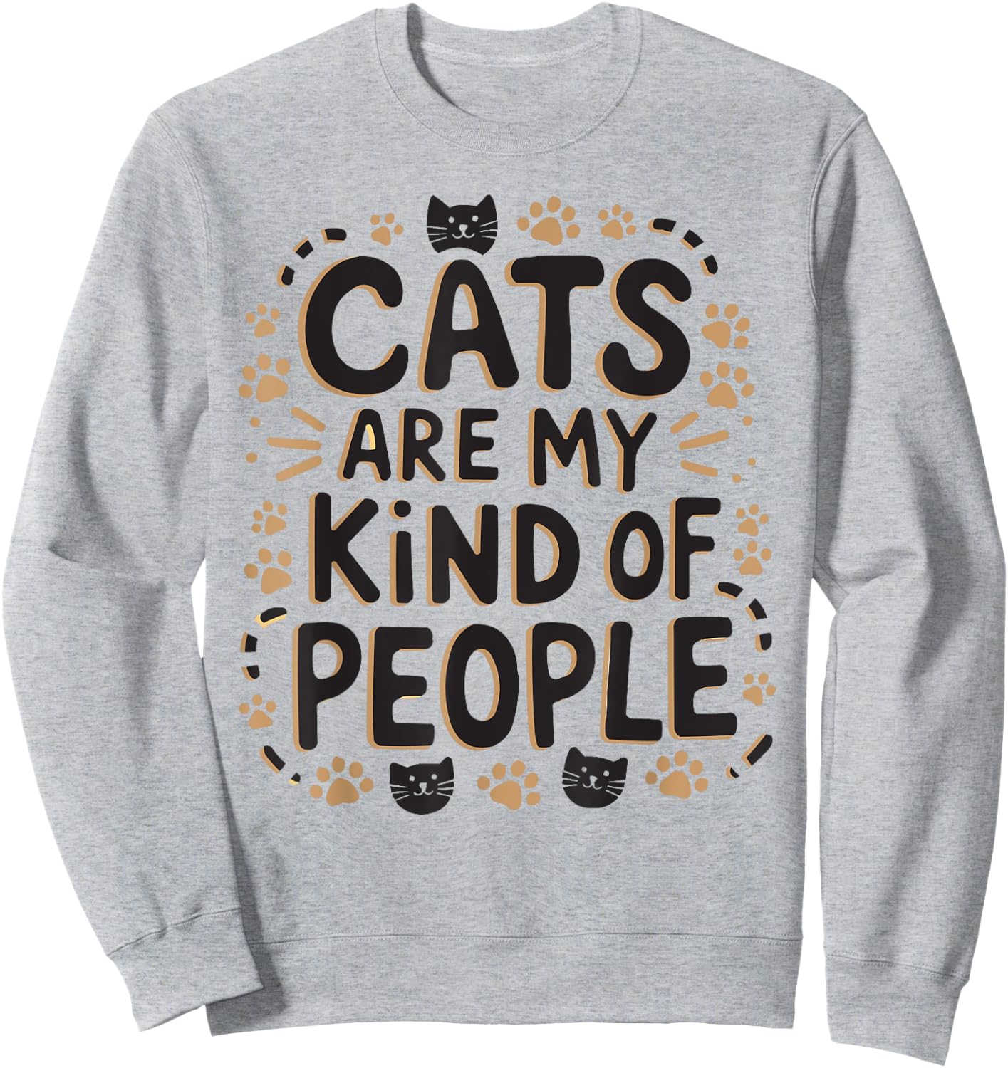 Anti Human Pro Cat Lover Kitty Meow Cat Owner Sweatshirt - Sweatshirt | Ash