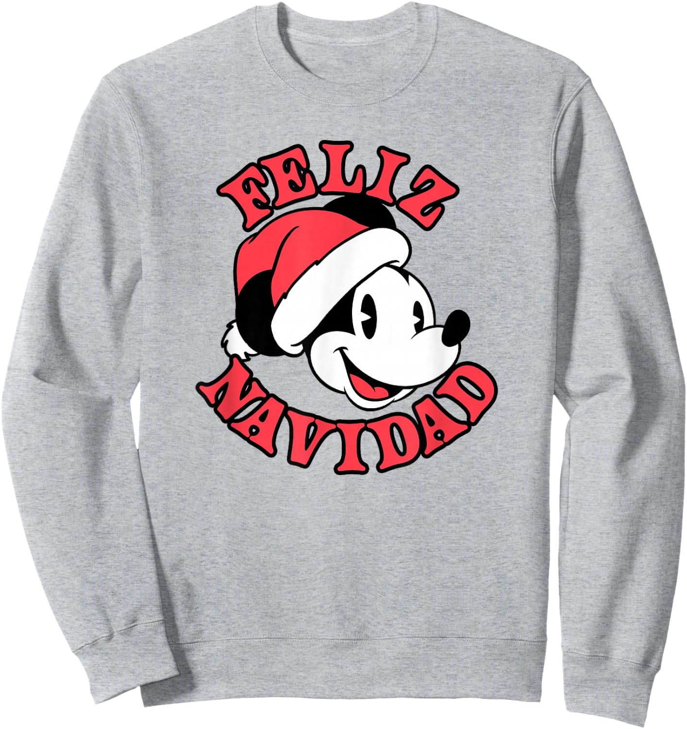 Disney Mickey & Friends Christmas Feliz Navidad Mickey Sweatshirt - Sweatshirt | Ash