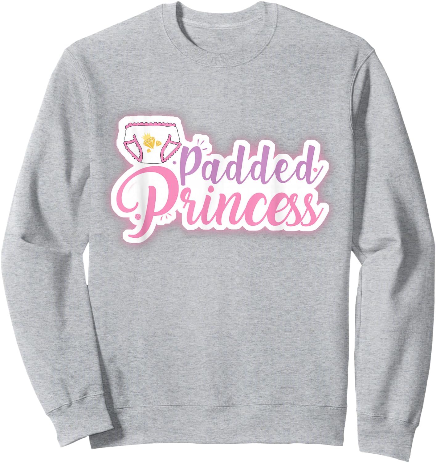 Gepolsterte Prinzessin Rüschenwindel ABDL Sweatshirt - Sweatshirt | Ash