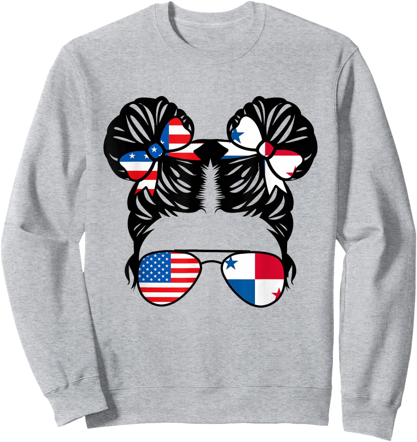Half American Half Panamanian Girl USA Panama Flag Patriot Sweatshirt - Sweatshirt | Ash