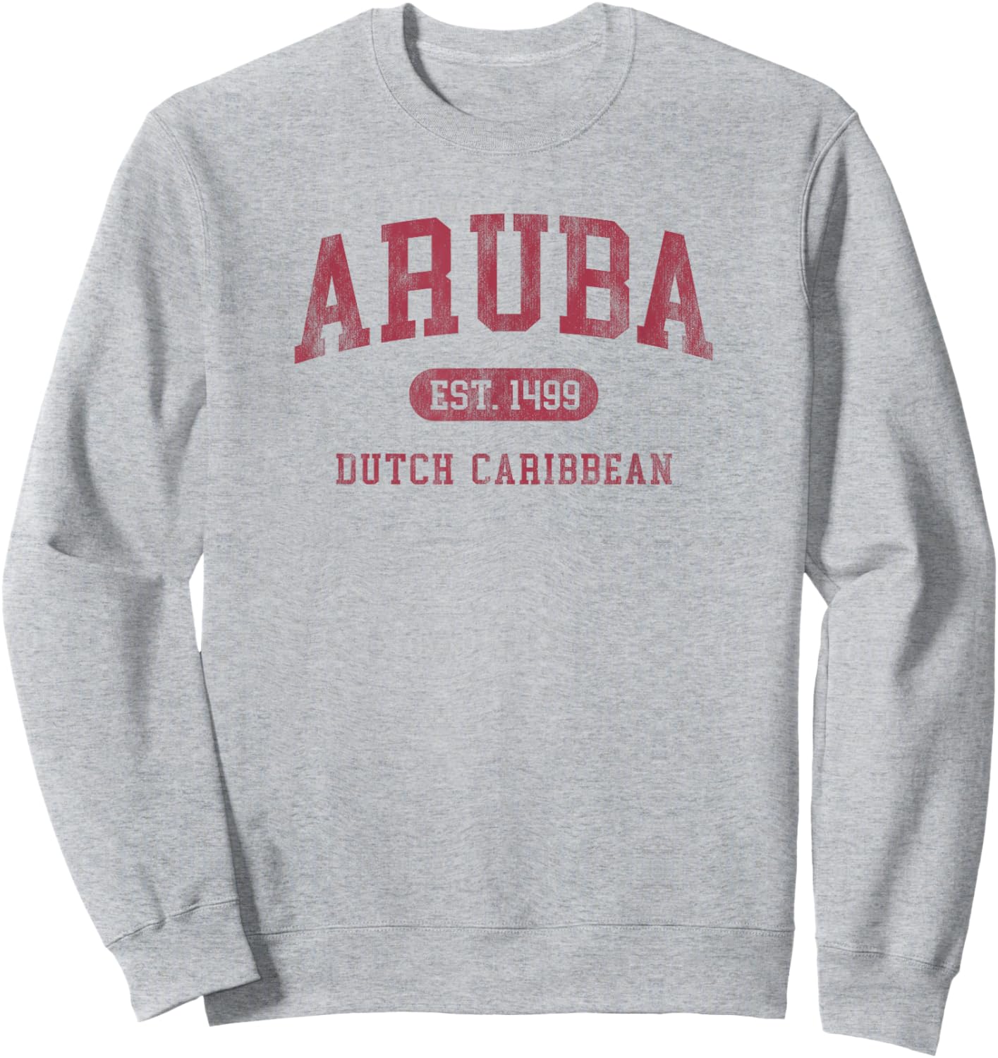 Aruba Est 1499 Throwback Letter Souvenir Sweatshirt - Sweatshirt | Ash