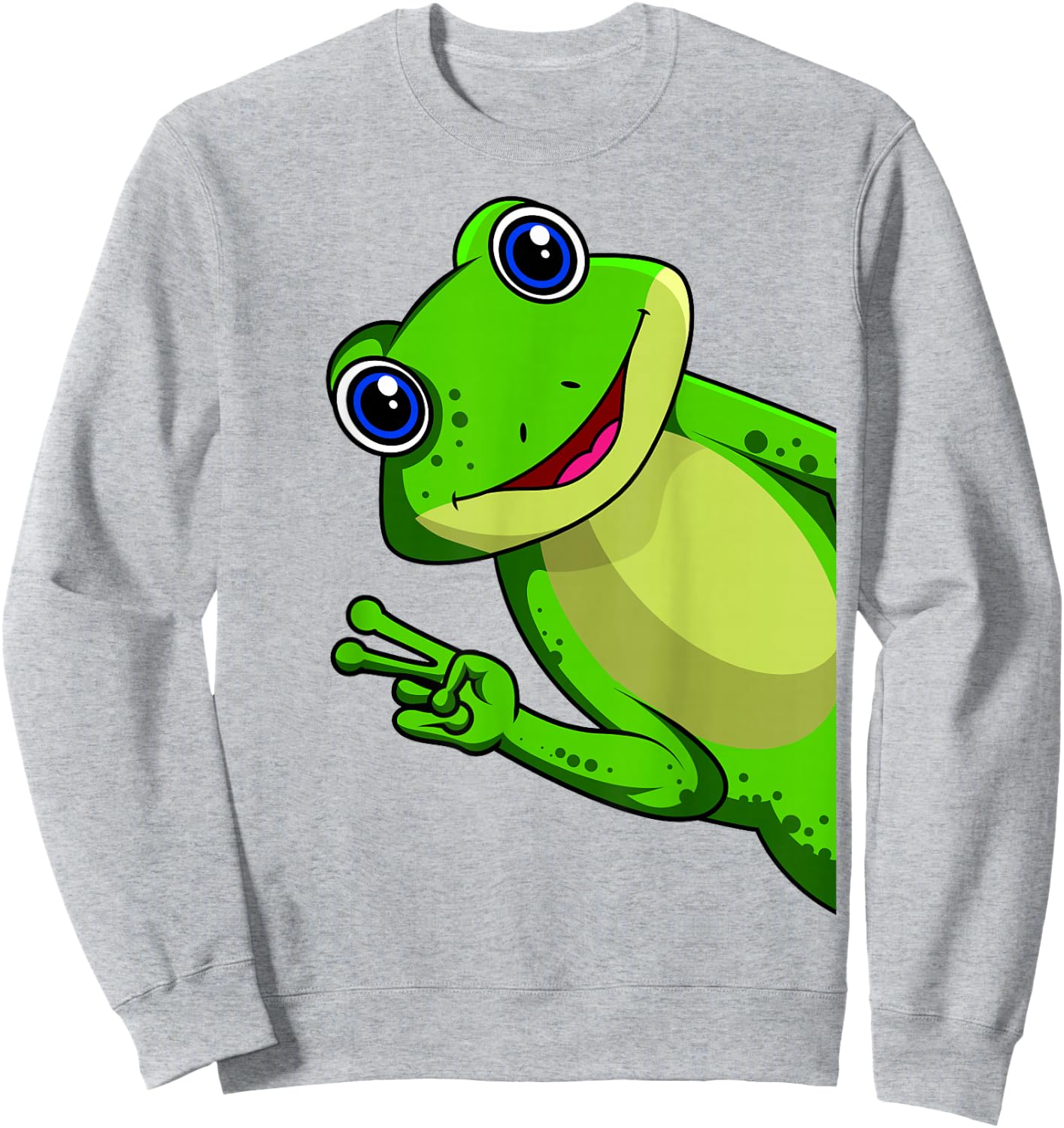 Frog Children's Boys Girls Women's Frog , Green Sweatshirt - Sweatshirt | Ash