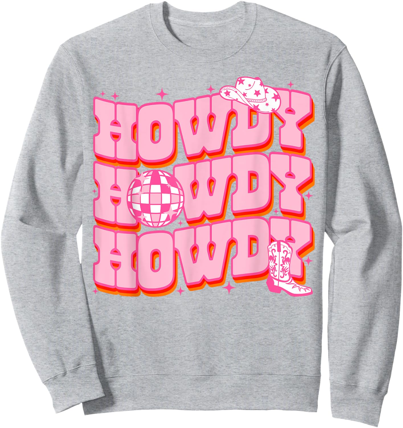 Howdy Southern Western Girl Country Rodeo Pink Cowgirl Women Sweatshirt - Sweatshirt | Ash