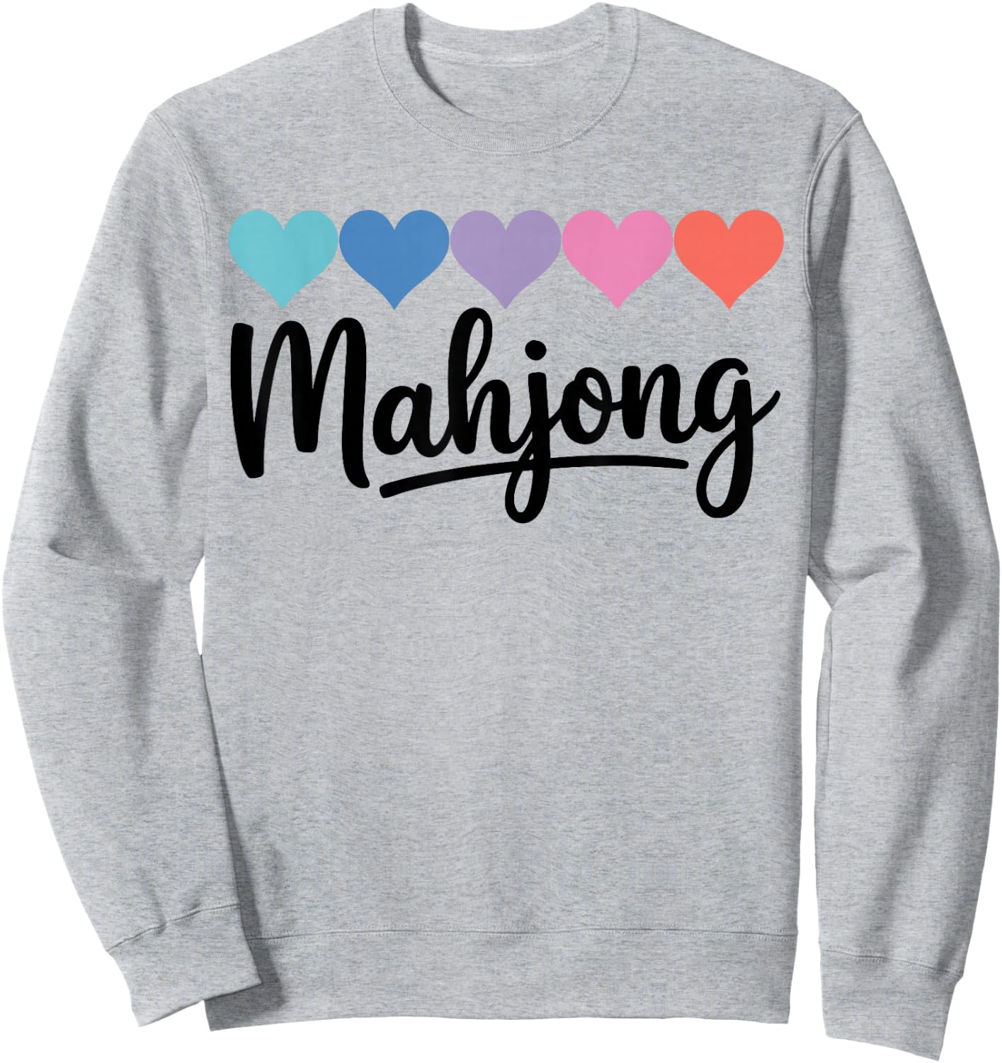 American Mahjong Club Player Heart Mahjong Sweatshirt - Sweatshirt | Ash