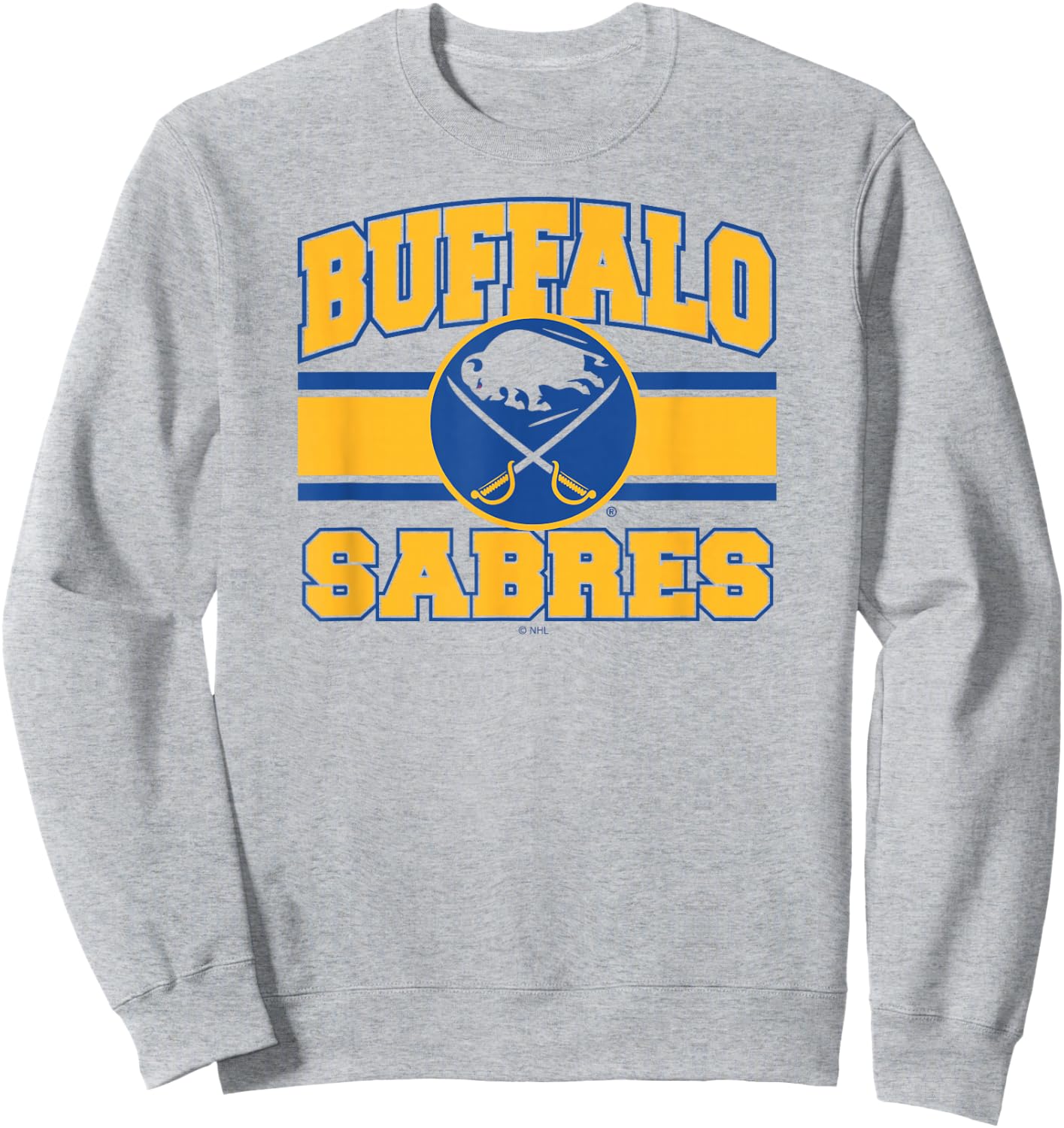 Buffalo Sabres Stripe White Officially Licensed Sweatshirt - Sweatshirt | Ash