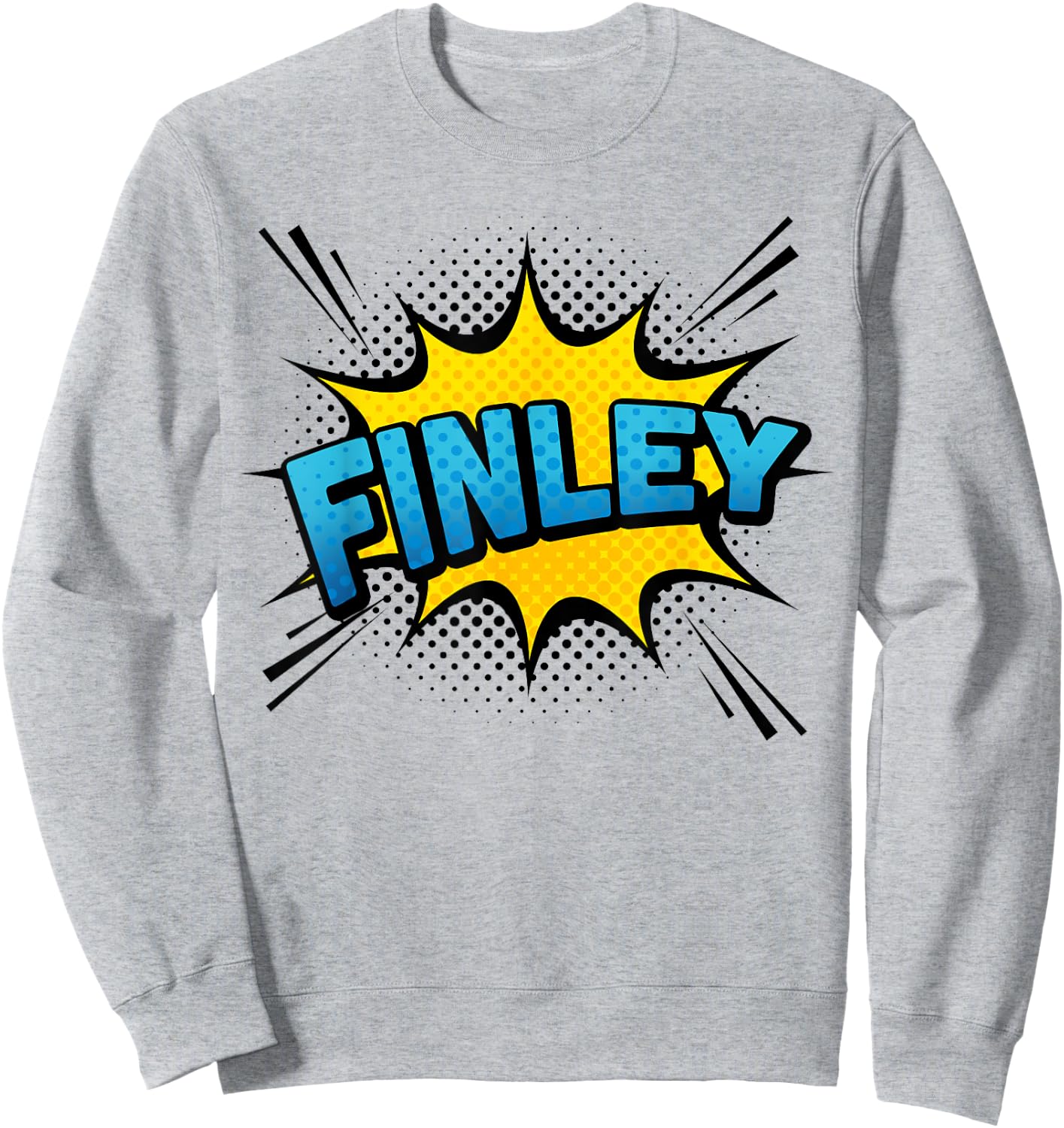 FINLEY - Boys Name Superhero Style Sweatshirt - Sweatshirt | Ash