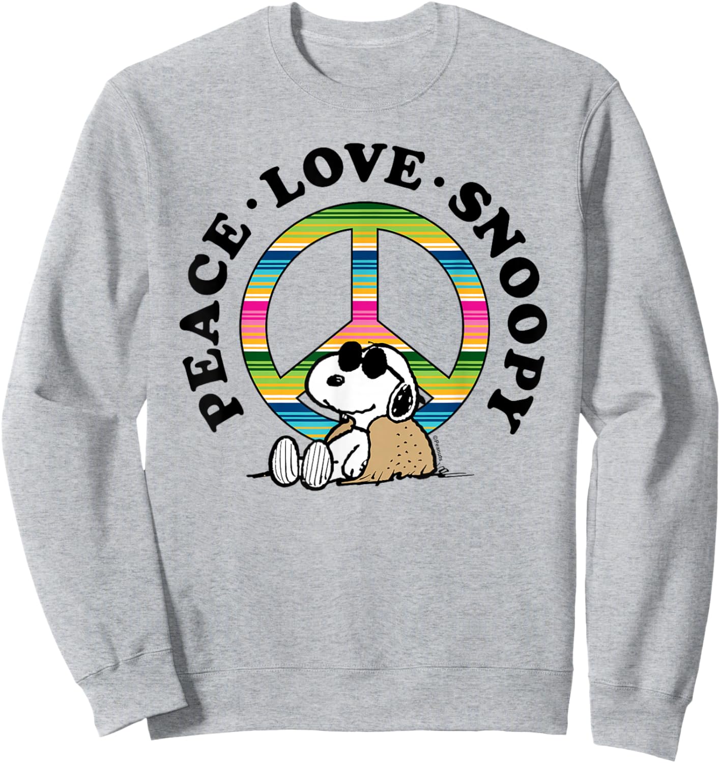 Peanuts Peace Love Snoopy Sweatshirt - Sweatshirt | Ash