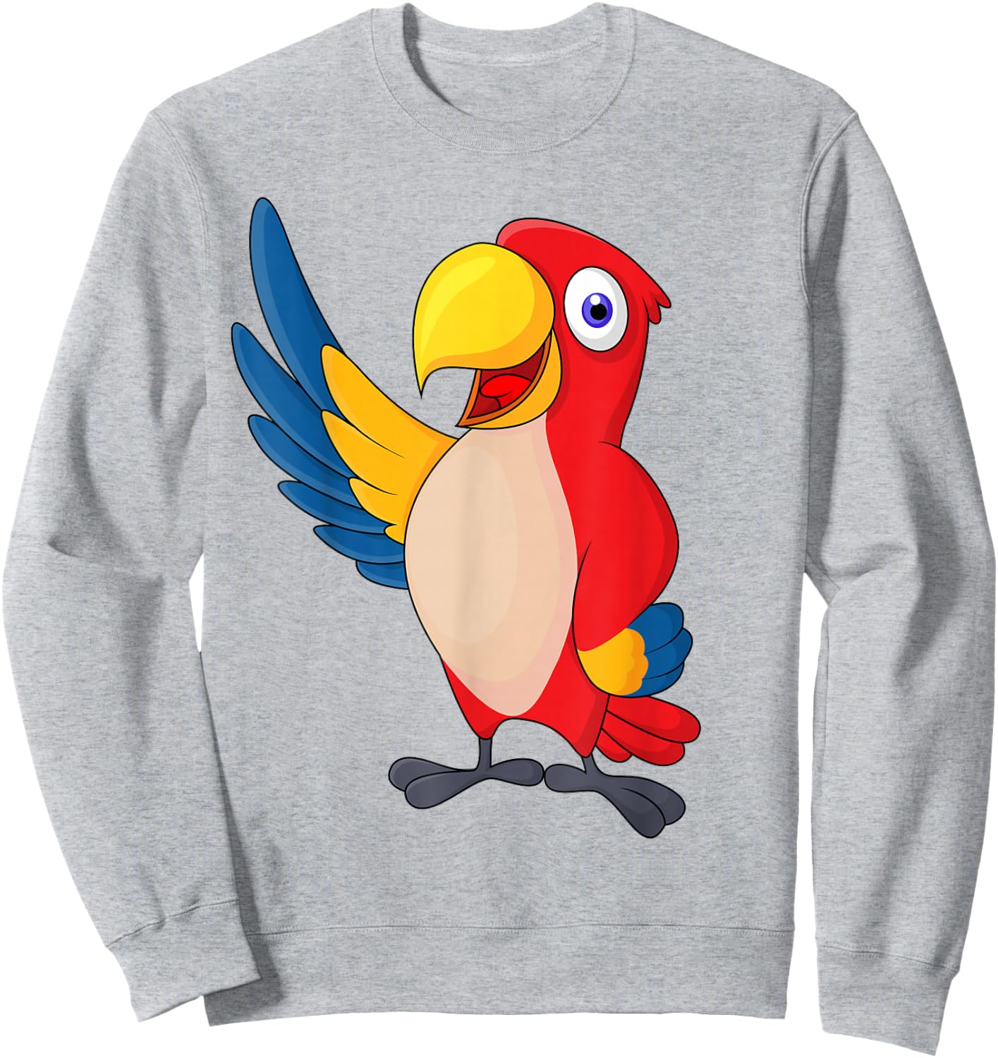 Children's Colourful Parrot , White Sweatshirt - Sweatshirt | Ash
