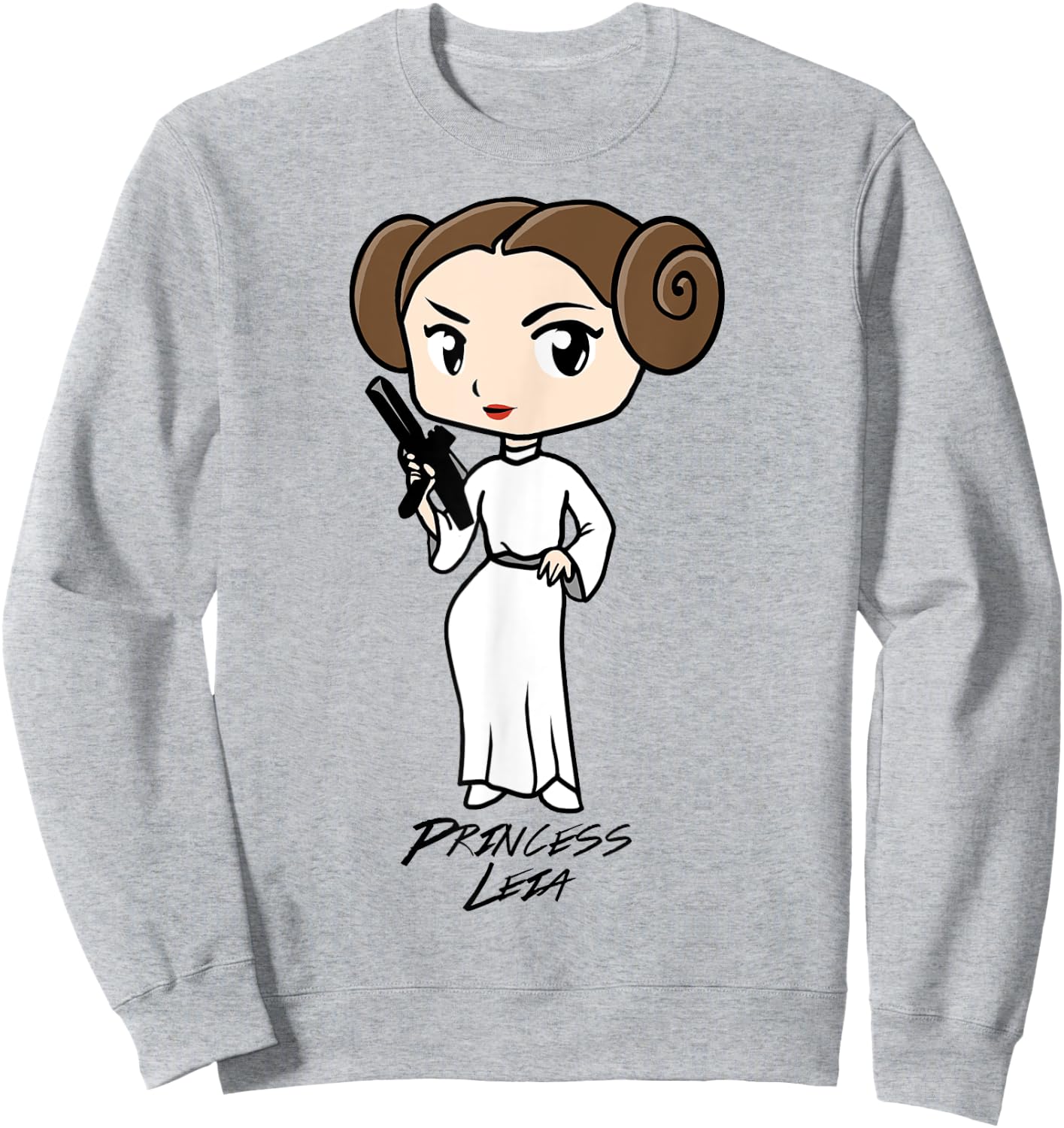Star Wars Princess Leia Cartoon Portrait , white, S Sweatshirt - Sweatshirt | Ash