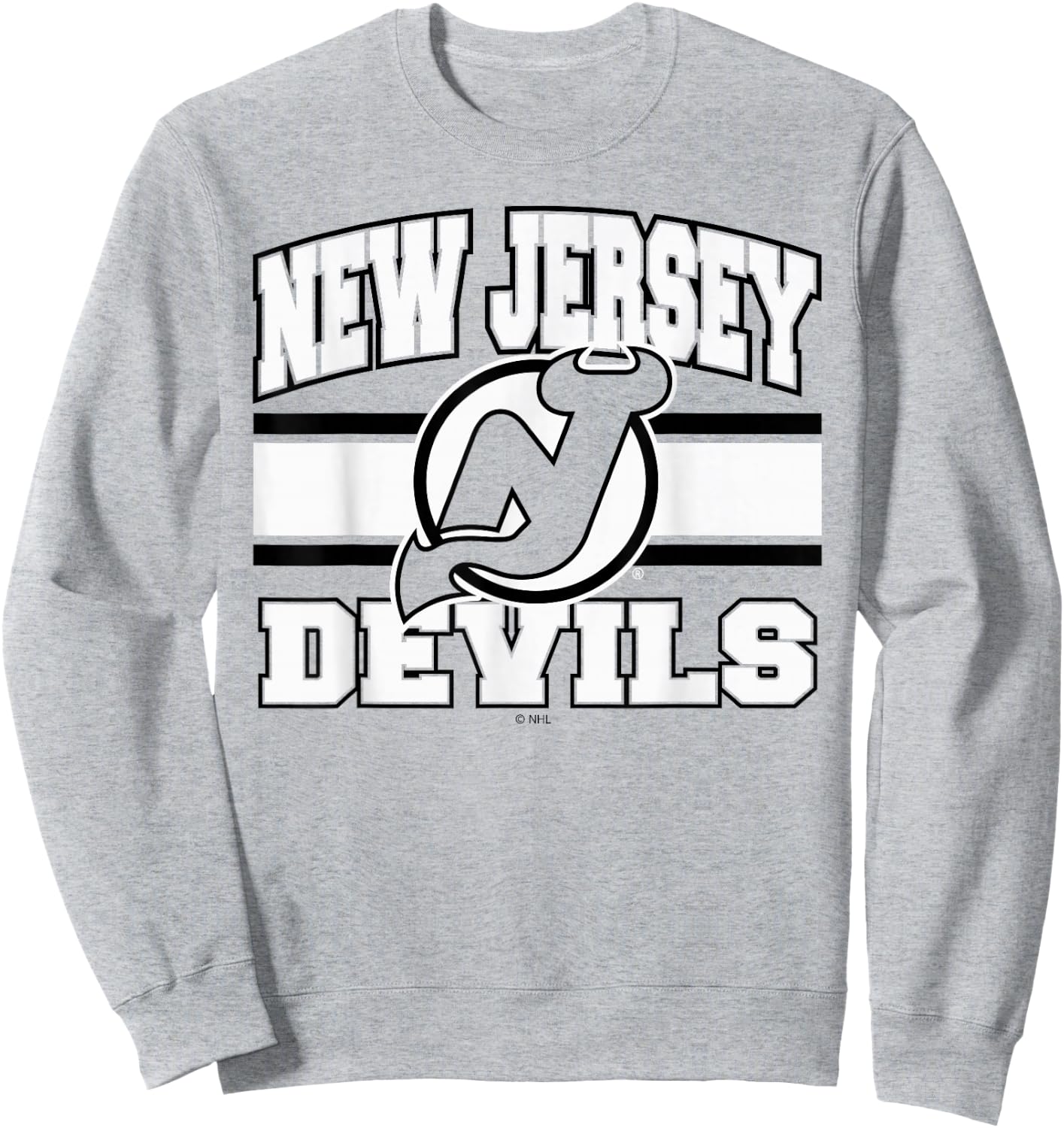 New Jersey Devils Stripe Red Officially Licensed Sweatshirt - Sweatshirt | Ash