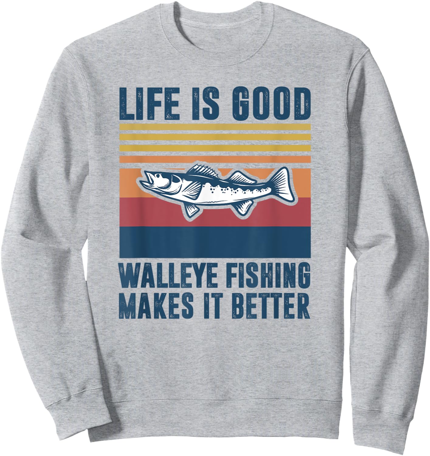 Walleye Fishing Gifts Men Women Kids Freshwater Fish Walleye Sweatshirt - Sweatshirt | Ash