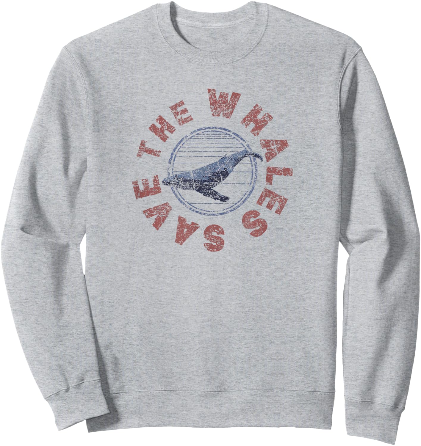 SAVE THE WHALES 80s Retro Vintage Sweatshirt - Sweatshirt | Ash