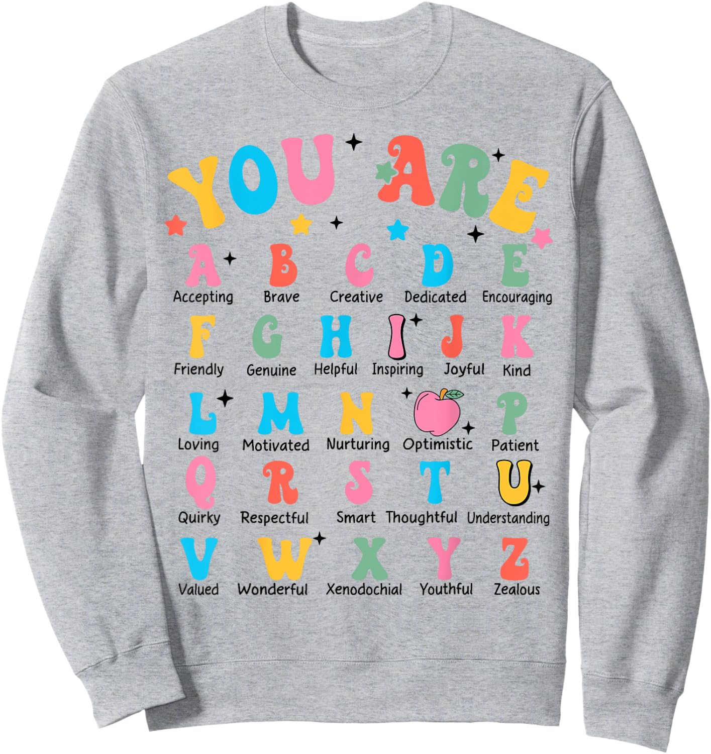 Alphabet Elementary School Kindergarten Teachers Students Sweatshirt - Sweatshirt | Ash