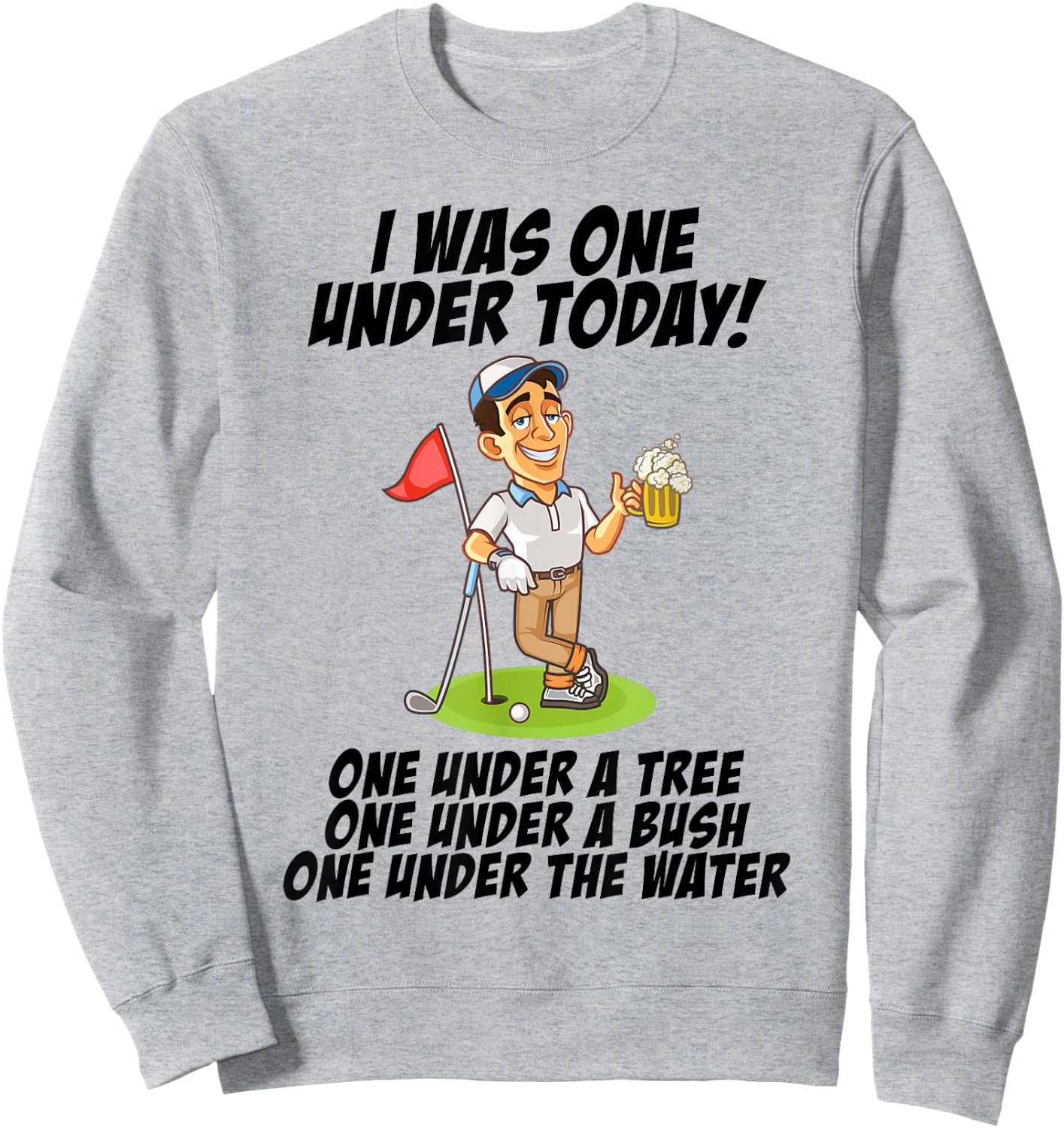 Funny Golfing, Golf Dad, By Par, One Under Golfing Sweatshirt - Sweatshirt | Ash