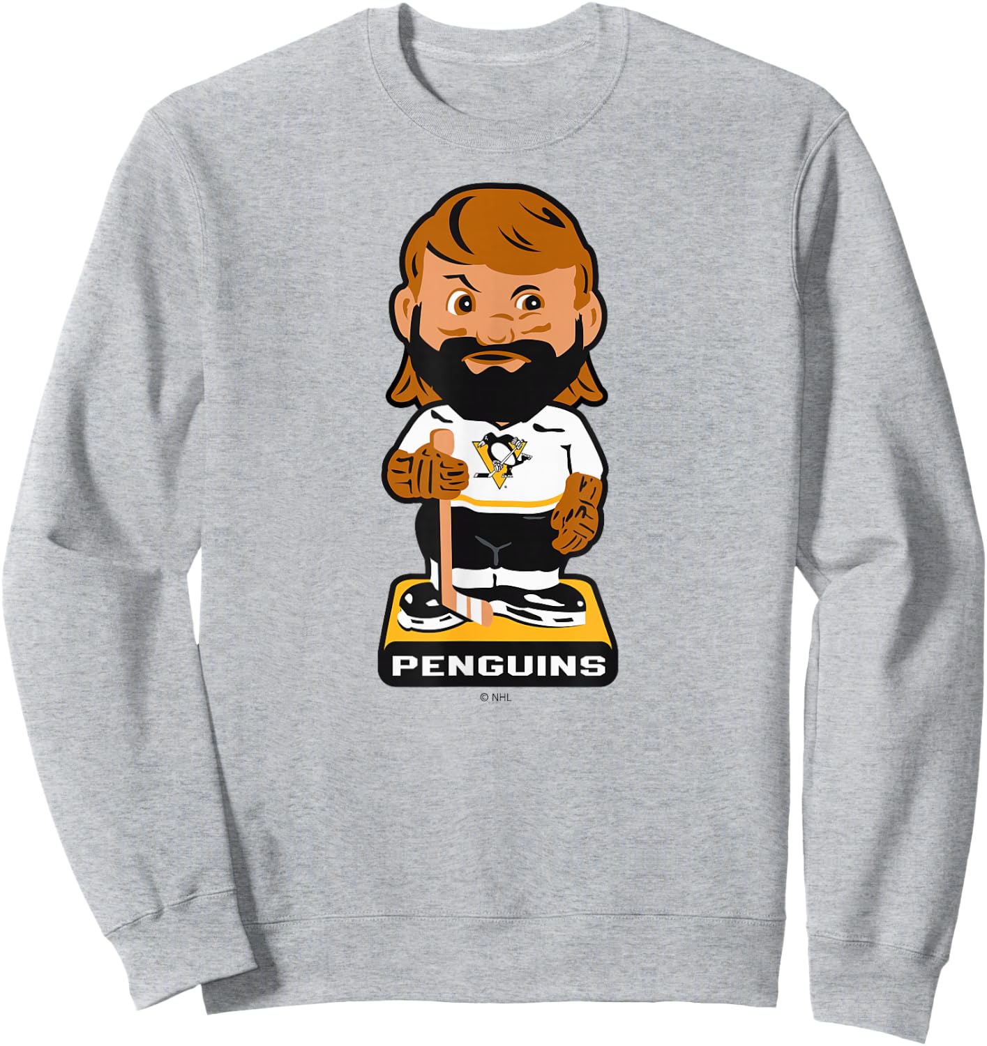 Pittsburgh Penguins Bobblehead Gray Officially Licensed Sweatshirt - Sweatshirt | Ash