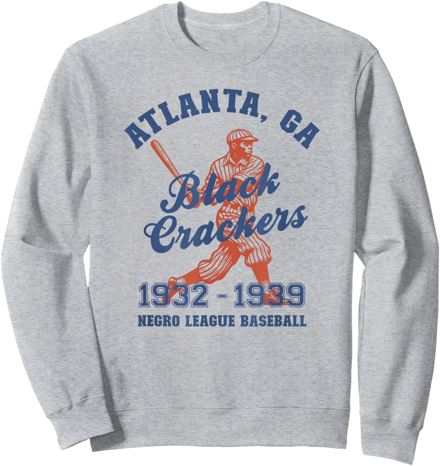 Vintage Negro League Baseball Atlanta Black Crackers Sweatshirt - Sweatshirt | Ash