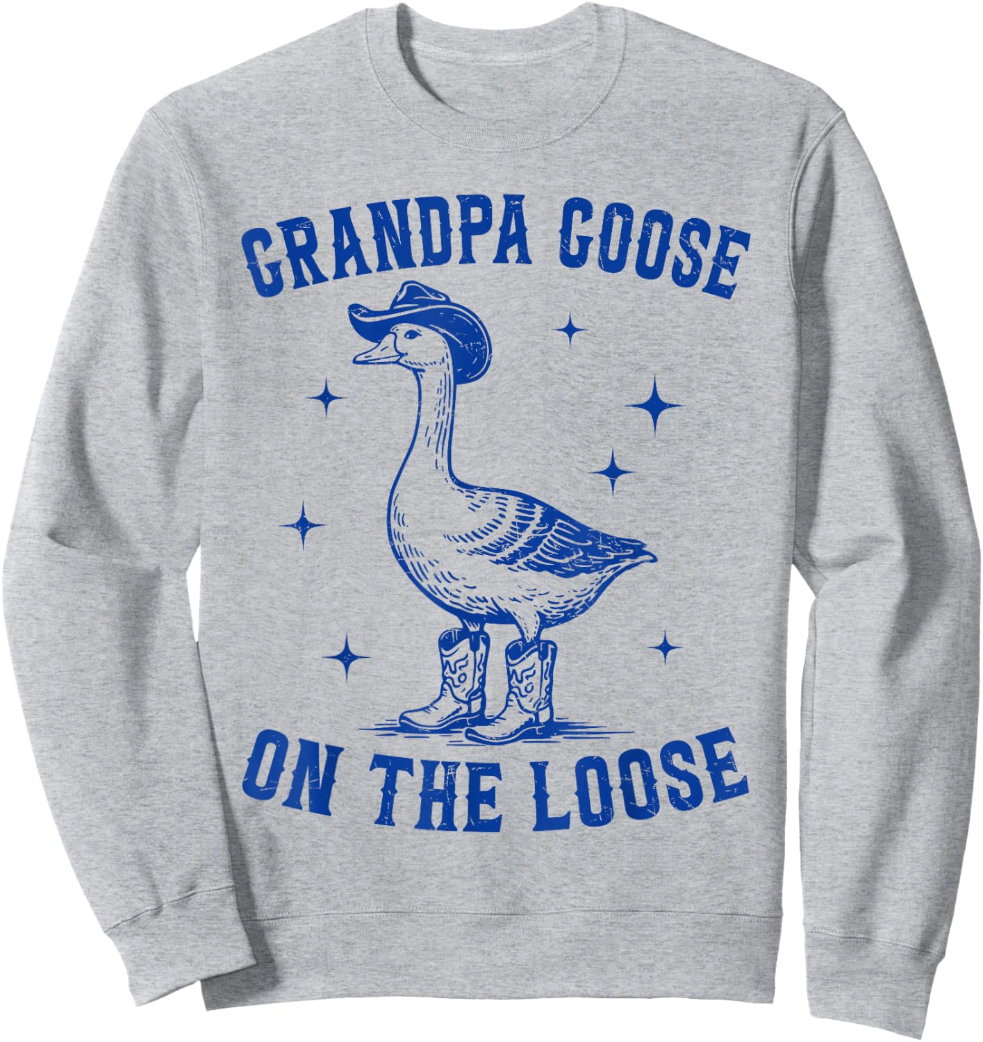 Grandpa Goose On The Loose Group Matching Western Family Sweatshirt - Sweatshirt | Ash