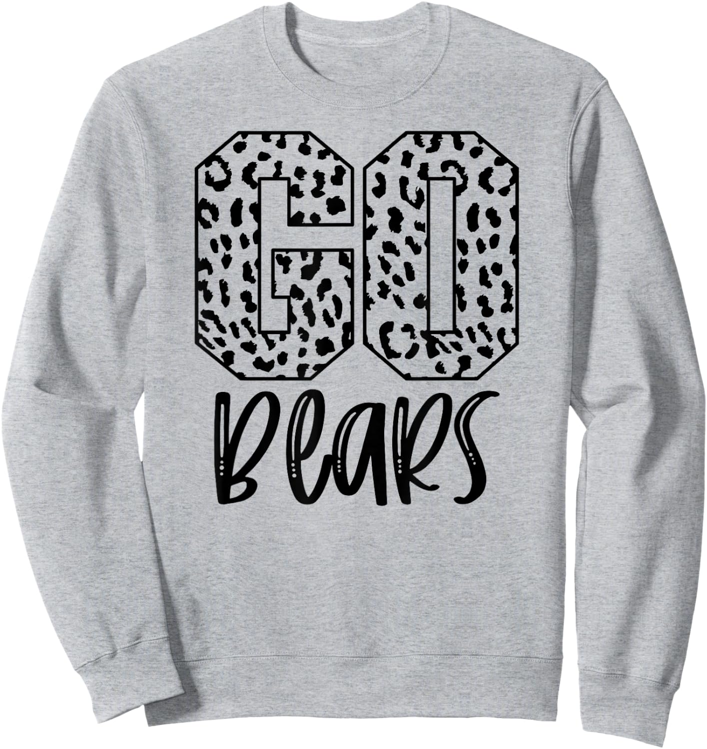 Bears Team Mascot School Spirit Game Night Leopard Print Sweatshirt - Sweatshirt | Ash