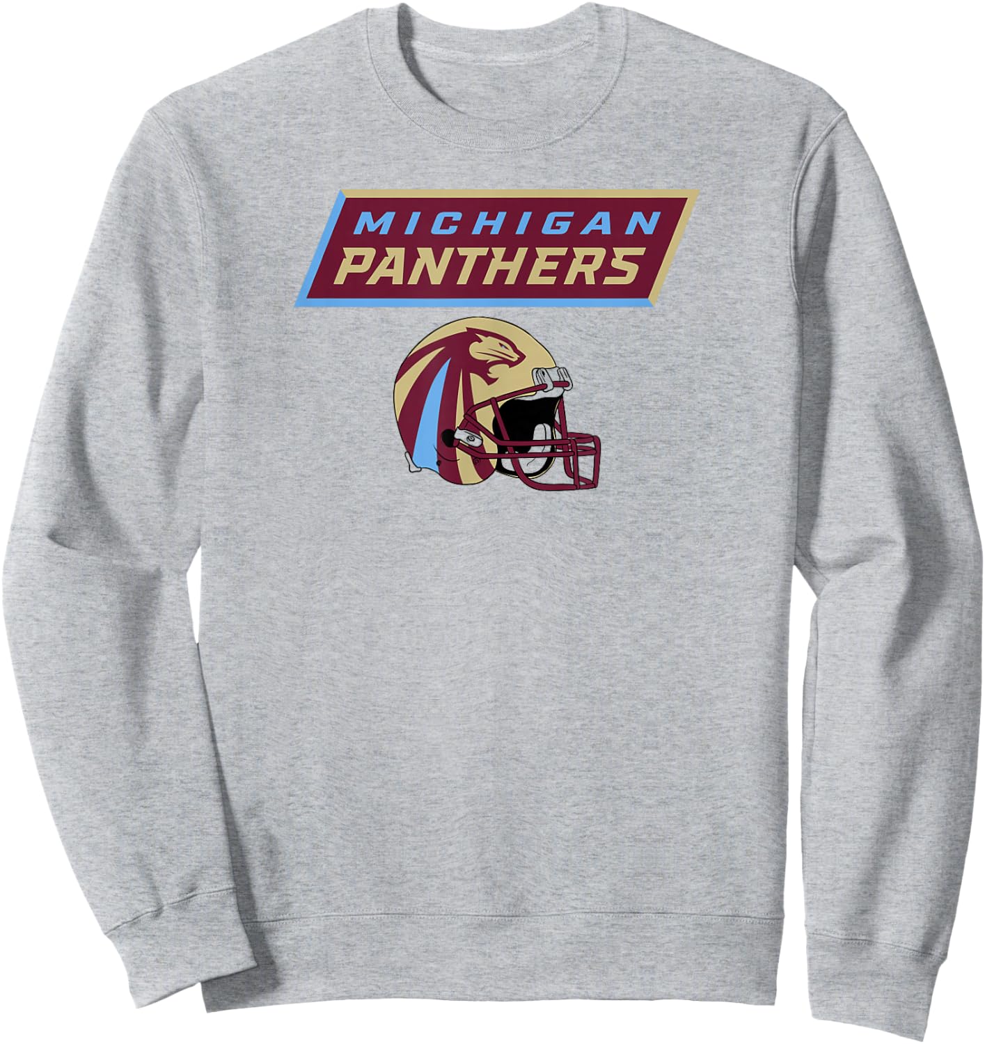 Michigan Panthers UFL - Vintage Helmet - Detroit Football Sweatshirt - Sweatshirt | Ash