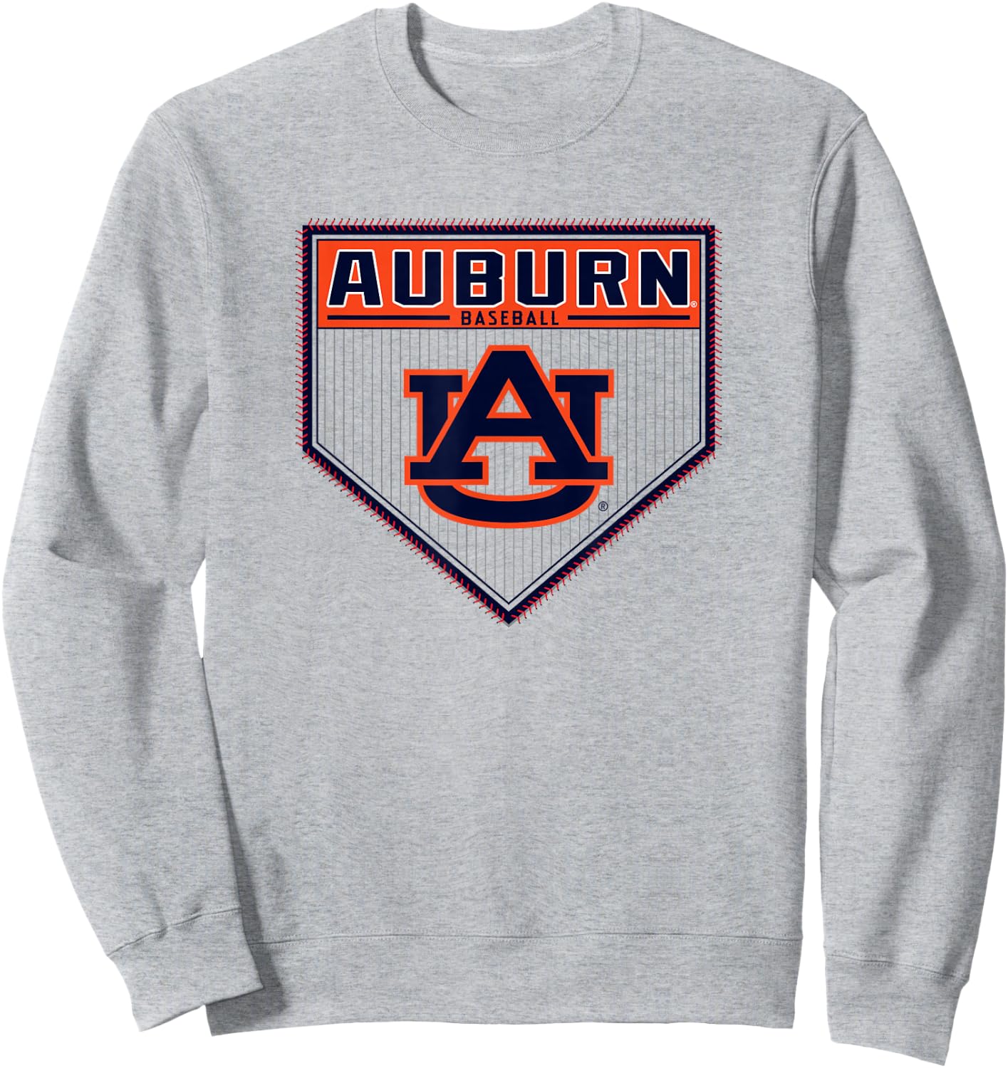 Auburn Tigers Baseball Homeplate Gray Officially Licensed Sweatshirt - Sweatshirt | Ash