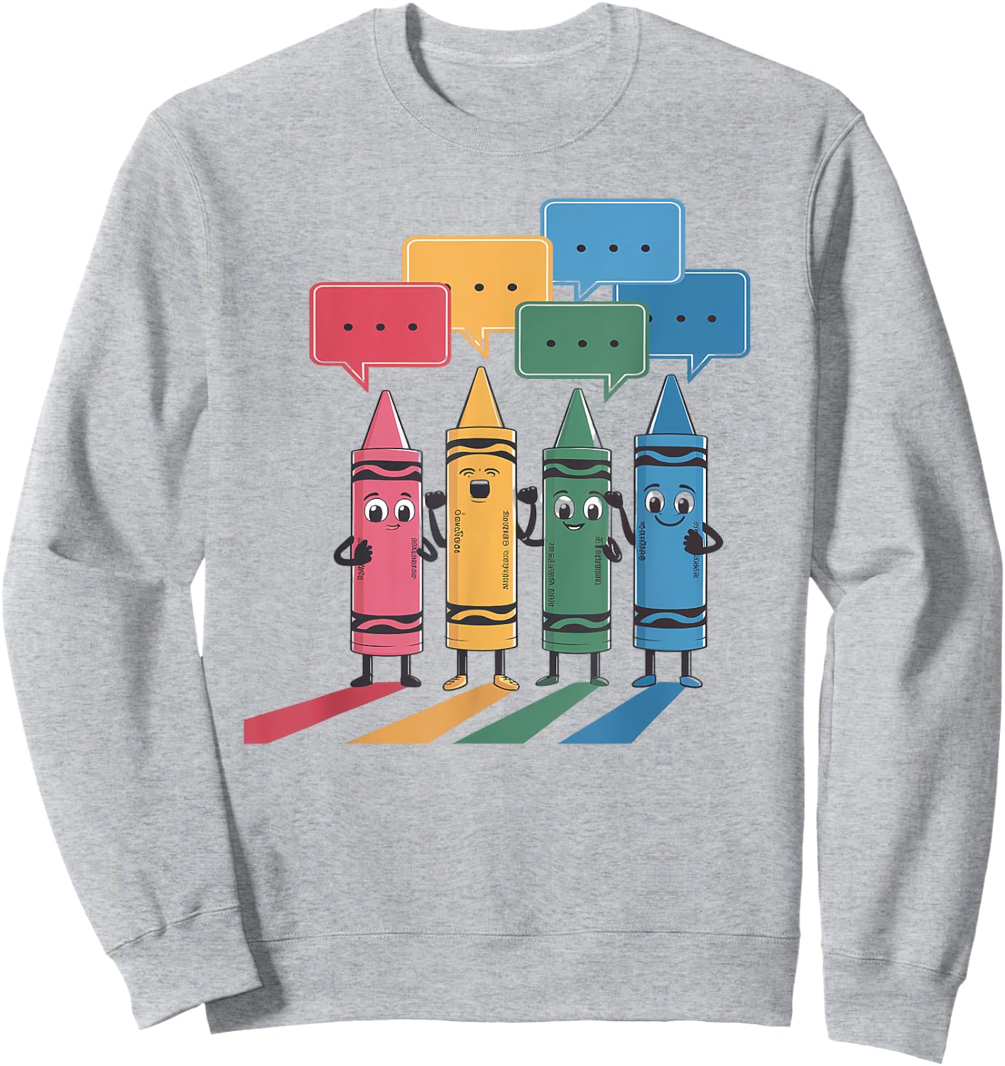 Crayon Mood Color Crayons Cute Friyay Teacher Life Costume Sweatshirt - Sweatshirt | Ash