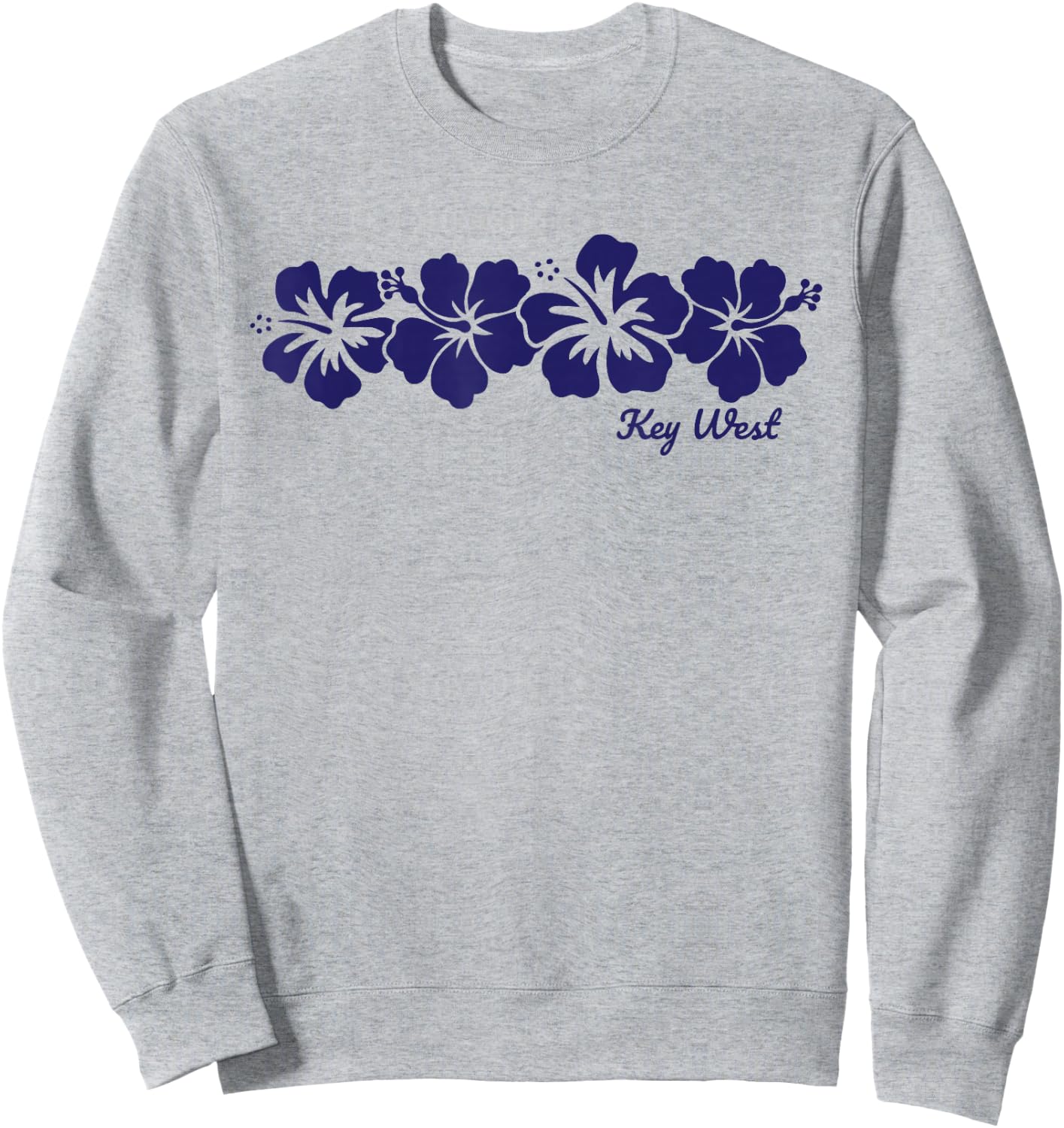 Key West Florida Hibiscus Flower Vacation Souvenir Sweatshirt - Sweatshirt | Ash