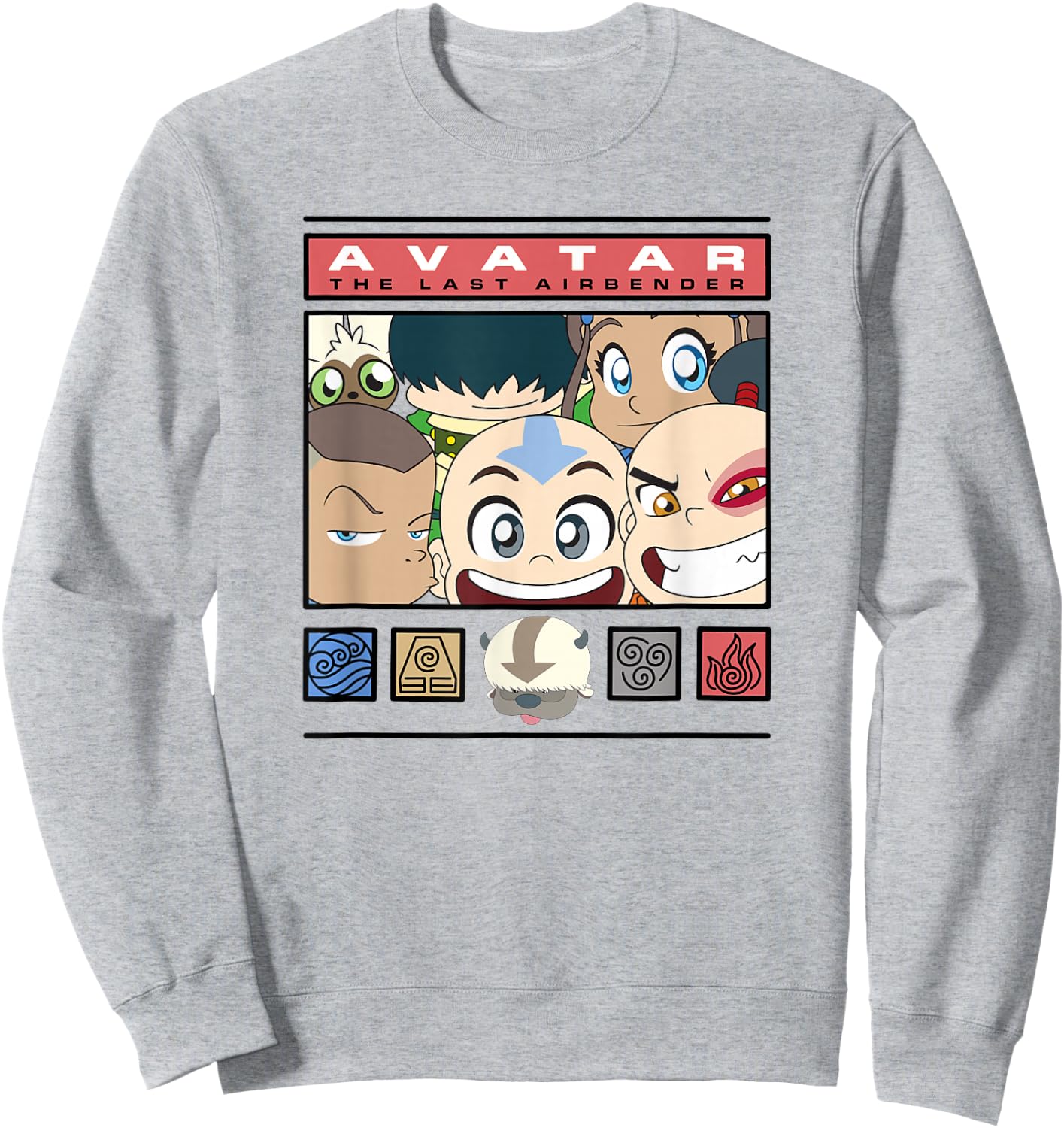 Avatar: The Last Airbender Group Chibi Photo Frame Sweatshirt - Sweatshirt | Ash