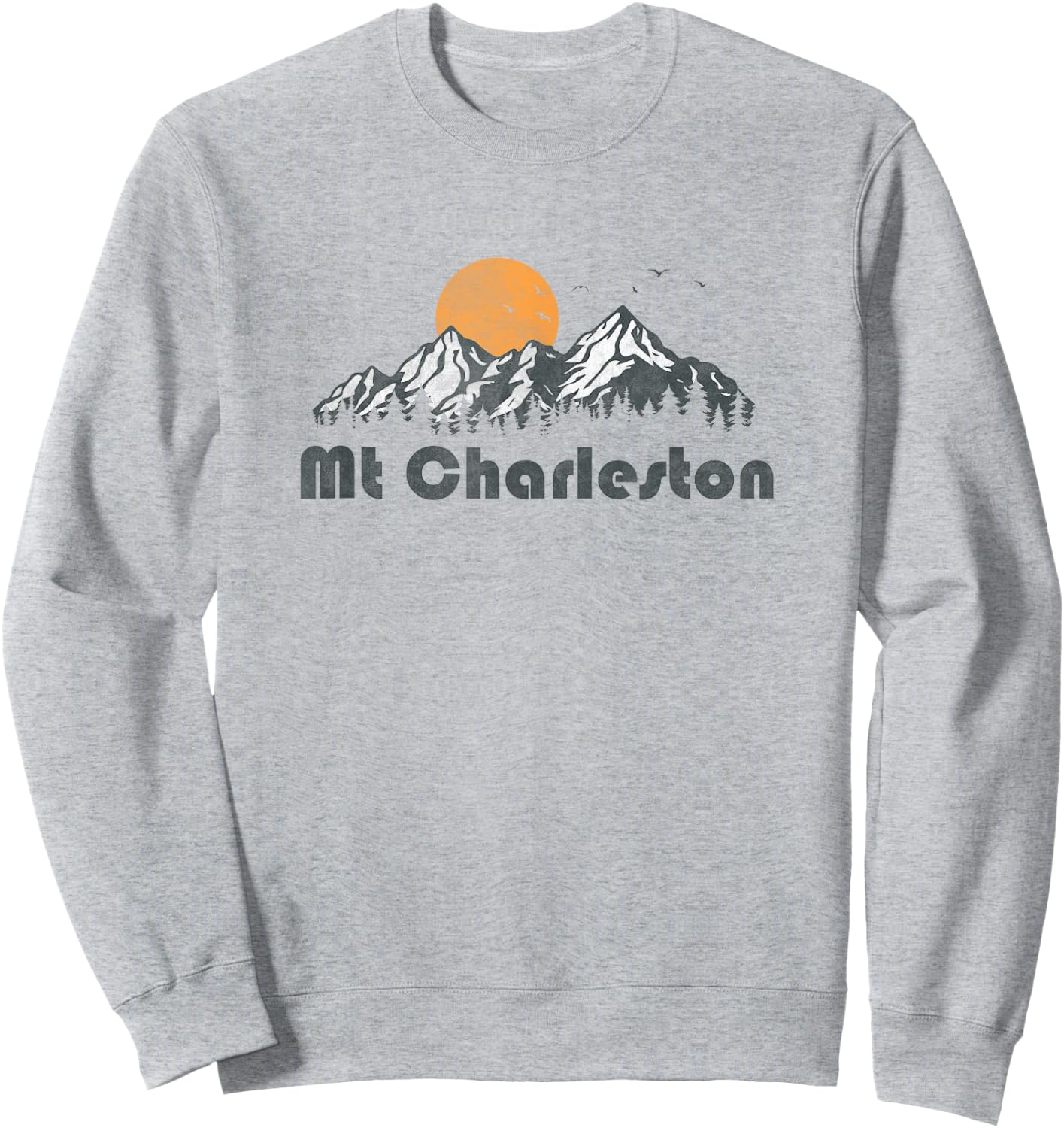 Retro Mount Charleston Nevada Vintage 80s Mountain Graphic Sweatshirt - Sweatshirt | Ash