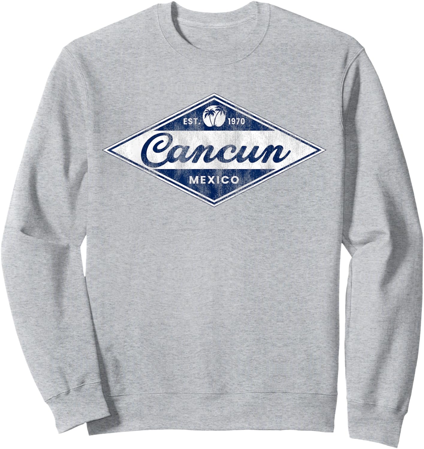 Vintage Cancun Palm Trees retro 70s Surfer Mexican Vacation Sweatshirt - Sweatshirt | Ash