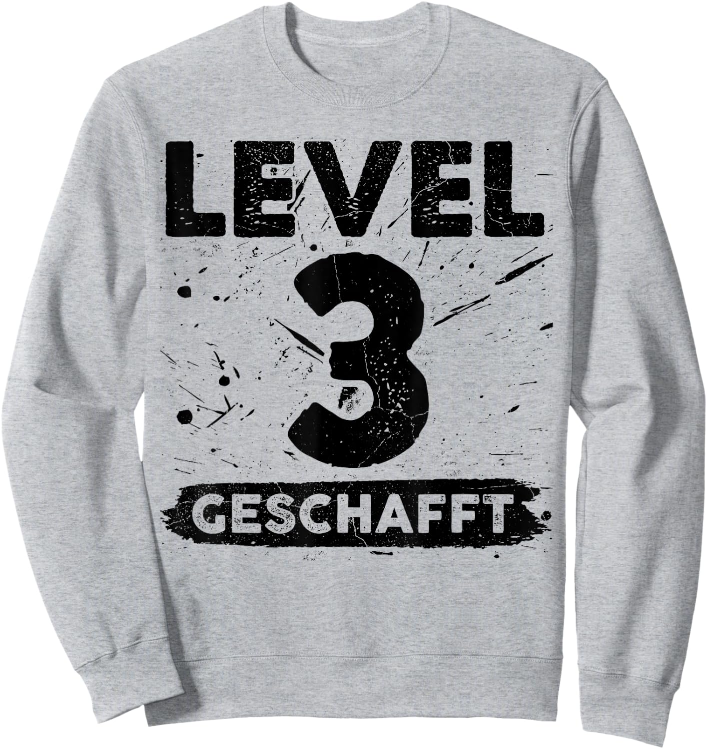 Level 3 Geschafft 3 Hochzeitstag 3 Jahre Sweatshirt - Sweatshirt | Ash