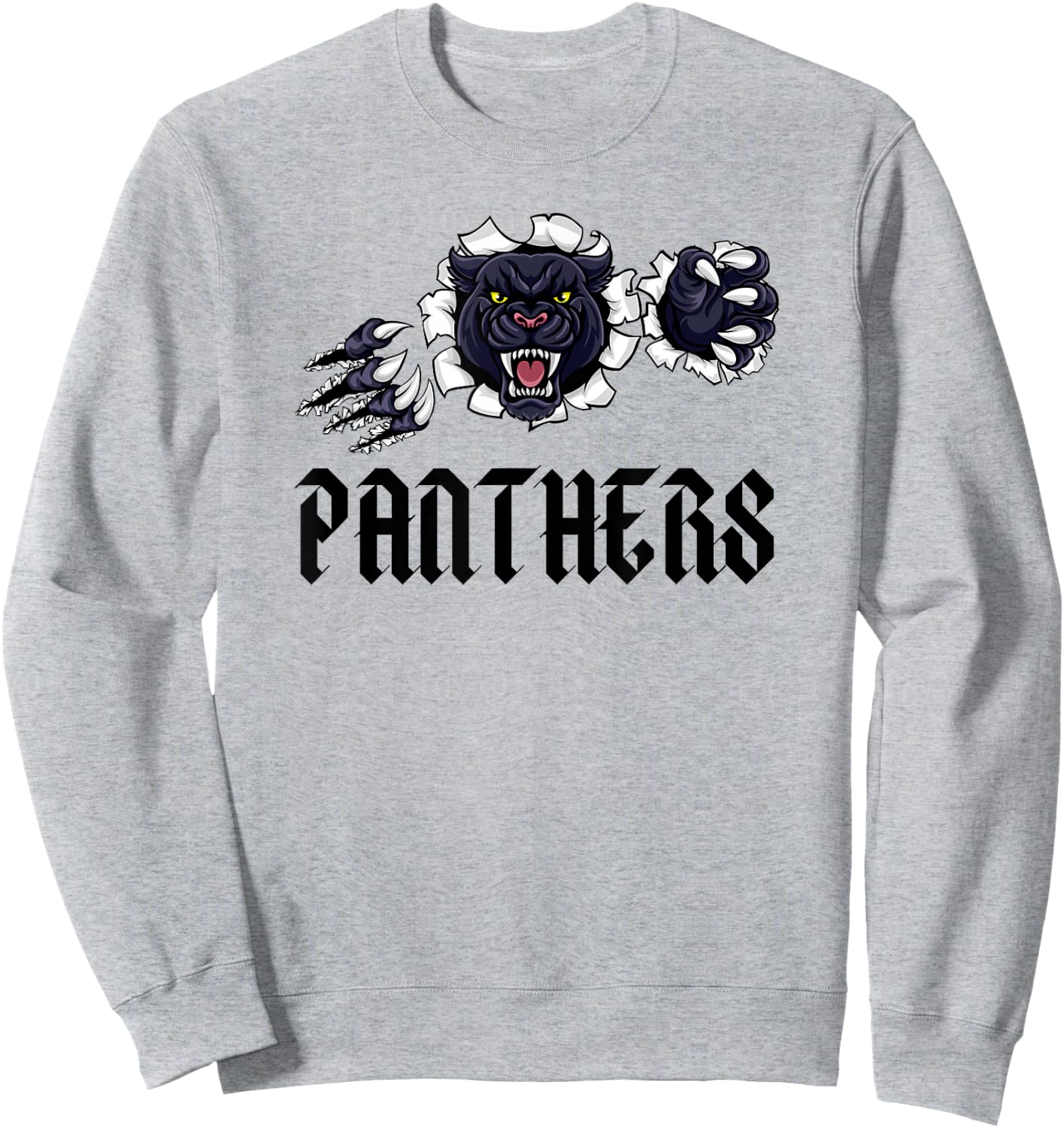 Panther Pride Black Text High School Spirit Fan Wear Sweatshirt - Sweatshirt | Ash