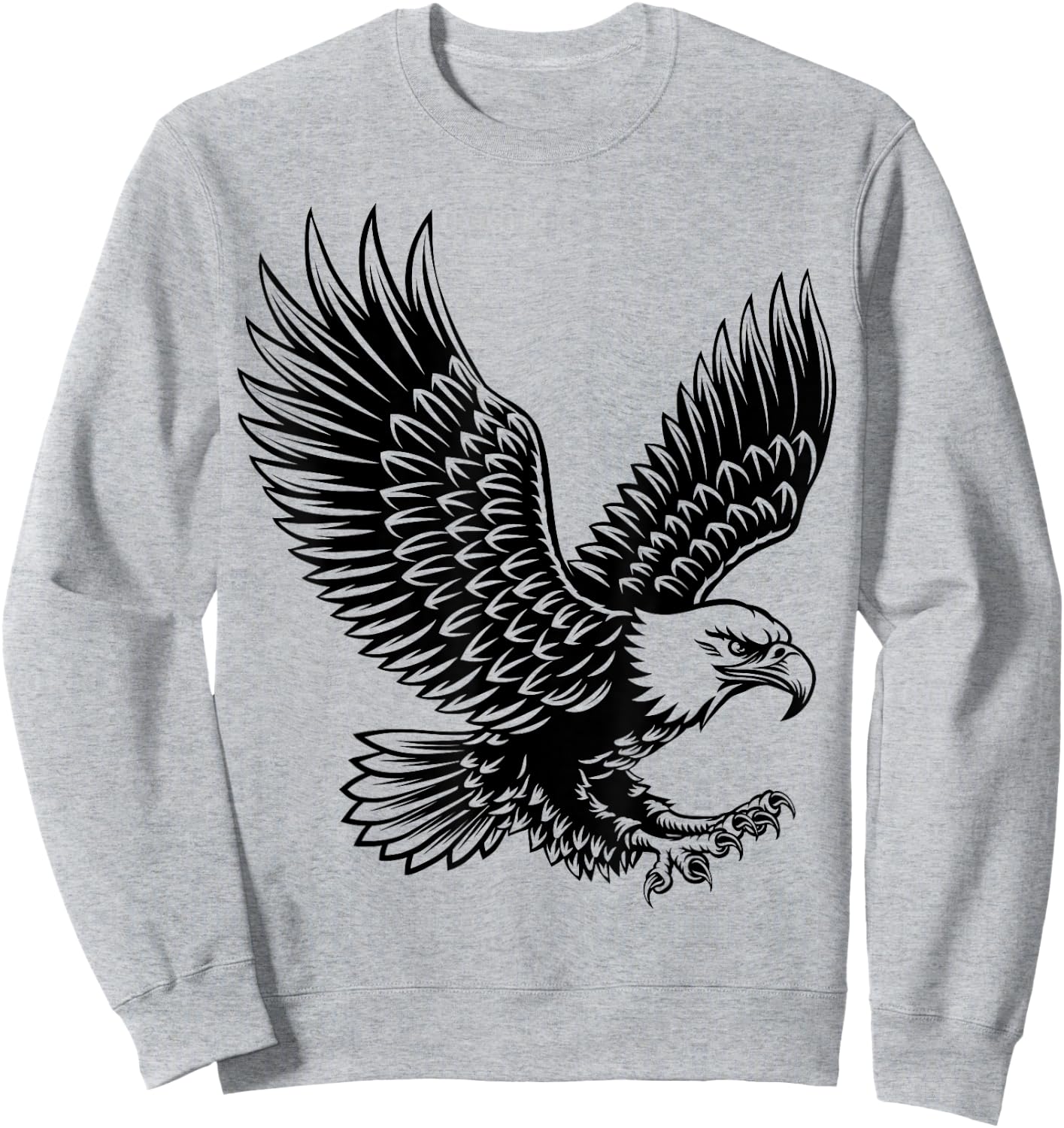 Bald Eagle Bird Wings Spread Flying Sweatshirt - Sweatshirt | Ash