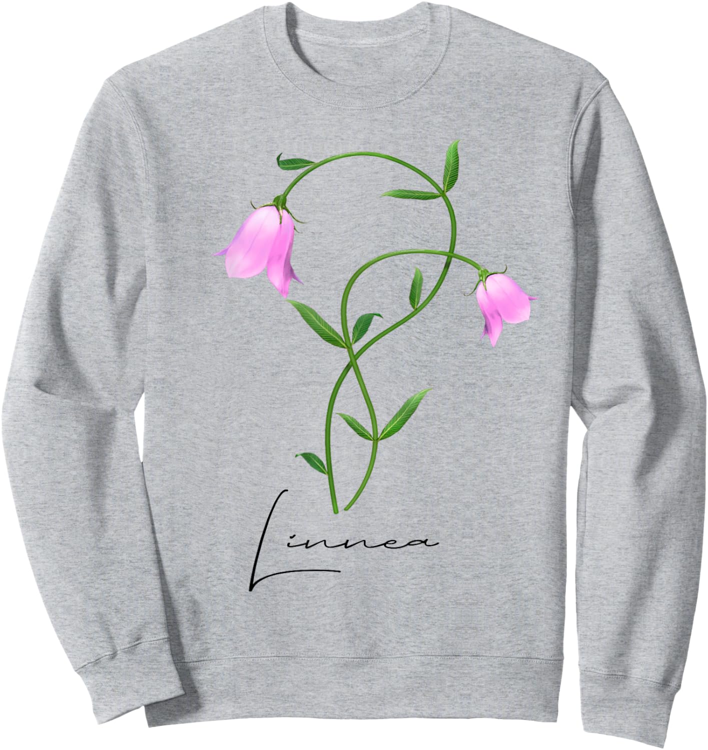 Linnea Flower Twinflower Wildflower Wild Flower Pink Flowers Sweatshirt - Sweatshirt | Ash