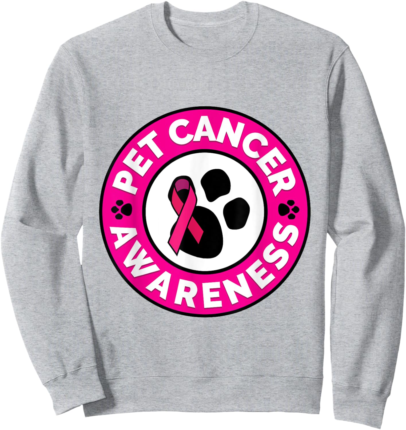 Pet Cancer Awareness T Shirt Canine Dog Cat Cancer Women Girls Kids Sweatshirt - Sweatshirt | Ash
