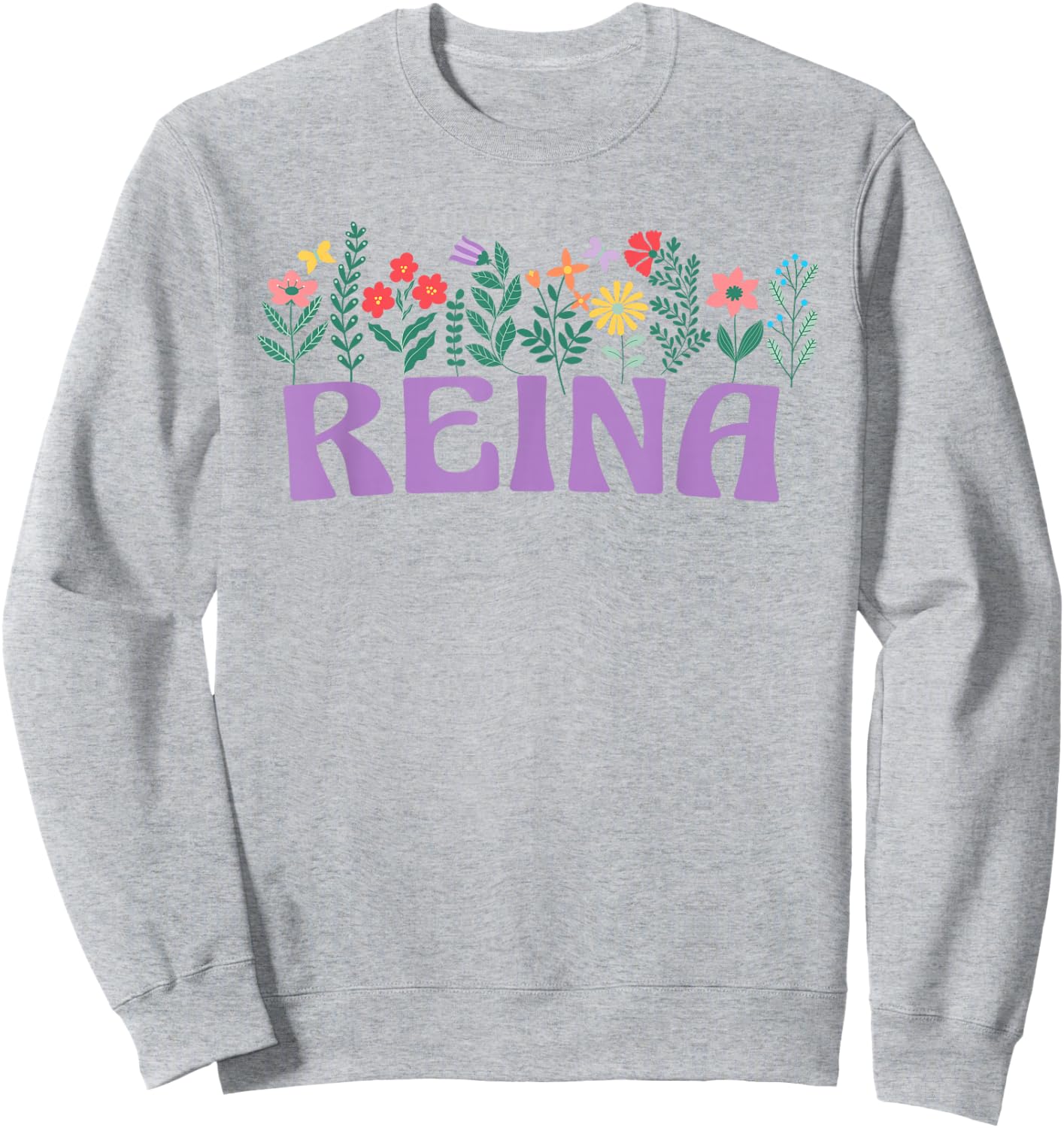 Wildflower Floral Queen Name Mother's Day Women's , white, S Sweatshirt - Sweatshirt | Ash