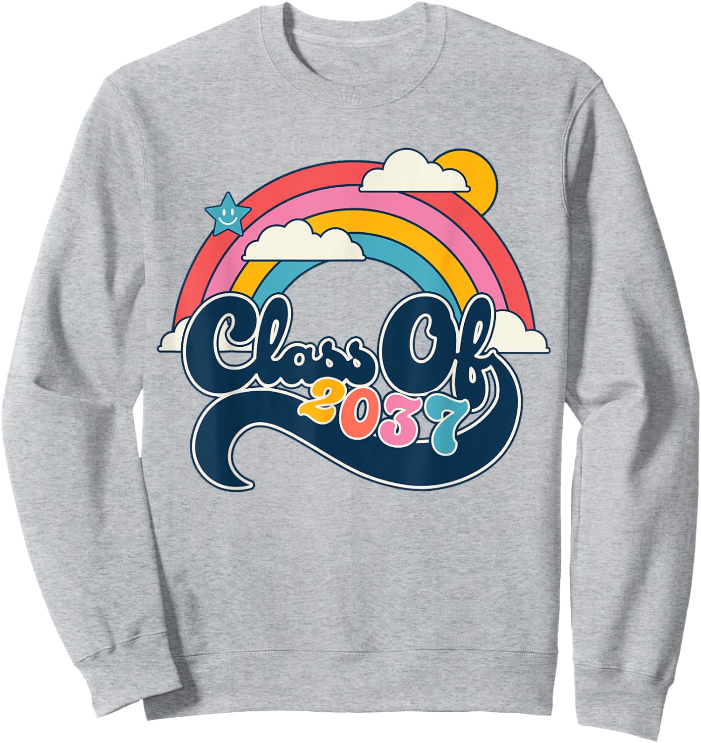 Class Of 2037 Rainbow Girls Kindergarten First Day Of School Sweatshirt - Sweatshirt | Ash