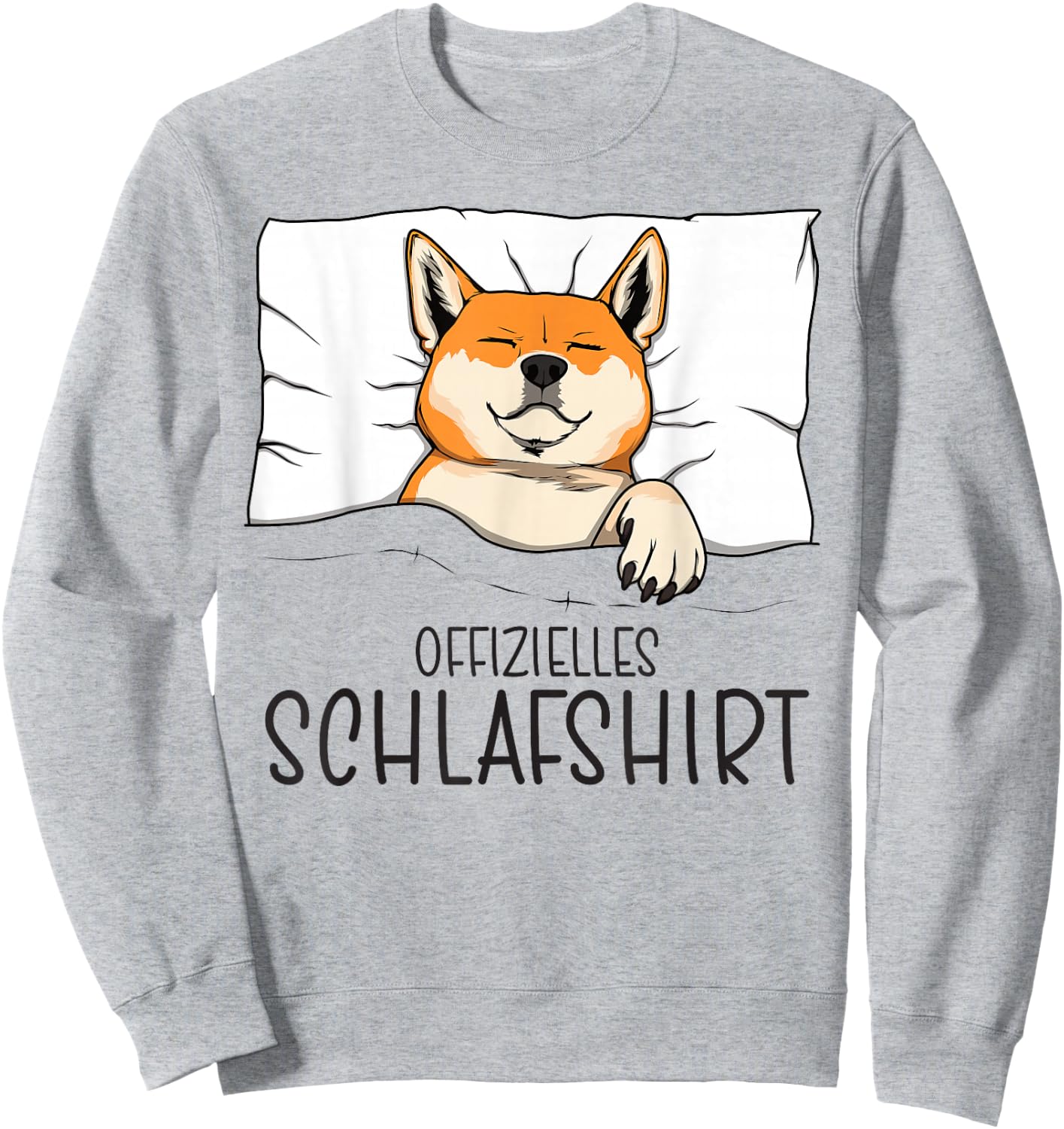 Official Sleep Shirt Shiba Pyjamas Shiba Inu , gray Sweatshirt - Sweatshirt | Ash