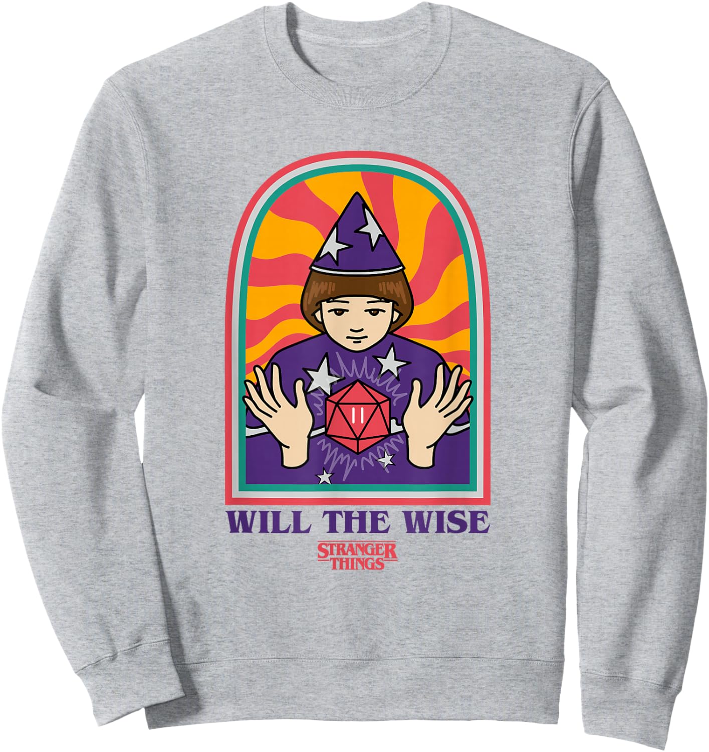 Stranger Things Will The Wise Dungeons & Dragons Tarot Card Sweatshirt - Sweatshirt | Ash