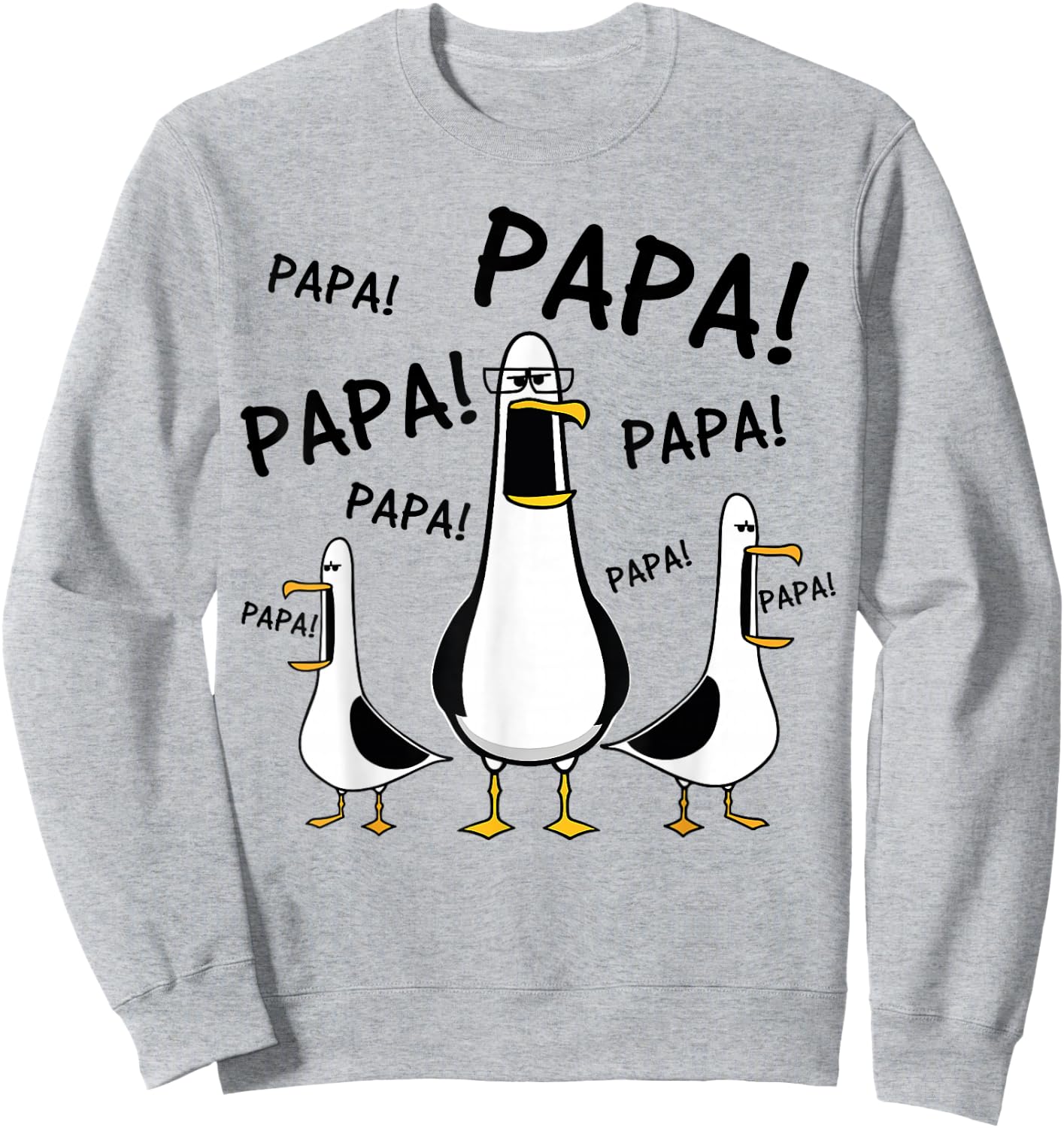 Papa Seagull Funny Dad Bird Humor Father Life Sweatshirt - Sweatshirt | Ash