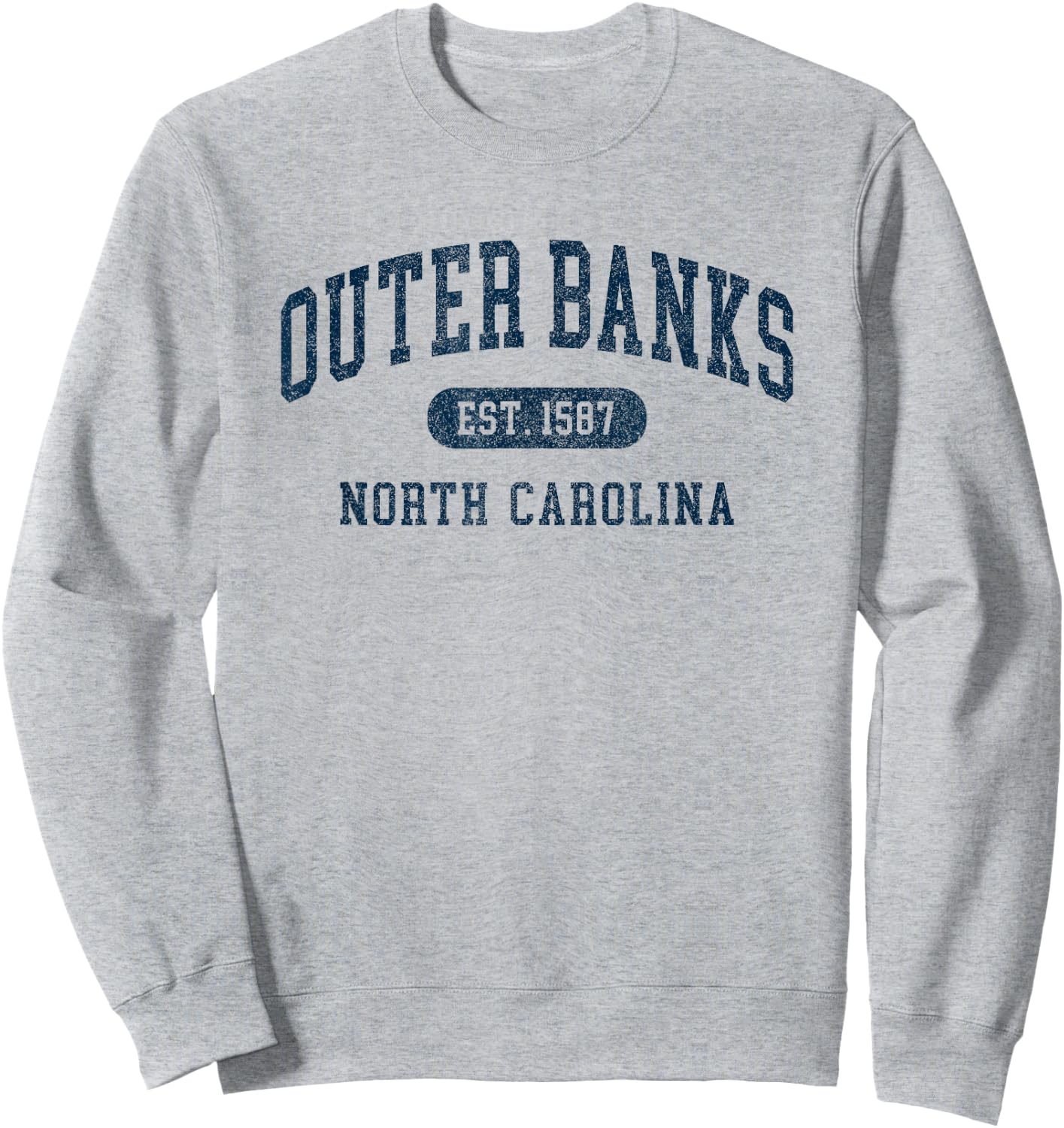 Vintage Outer Banks Est 1587 OBX North Carolina NC Retro Sweatshirt - Sweatshirt | Ash