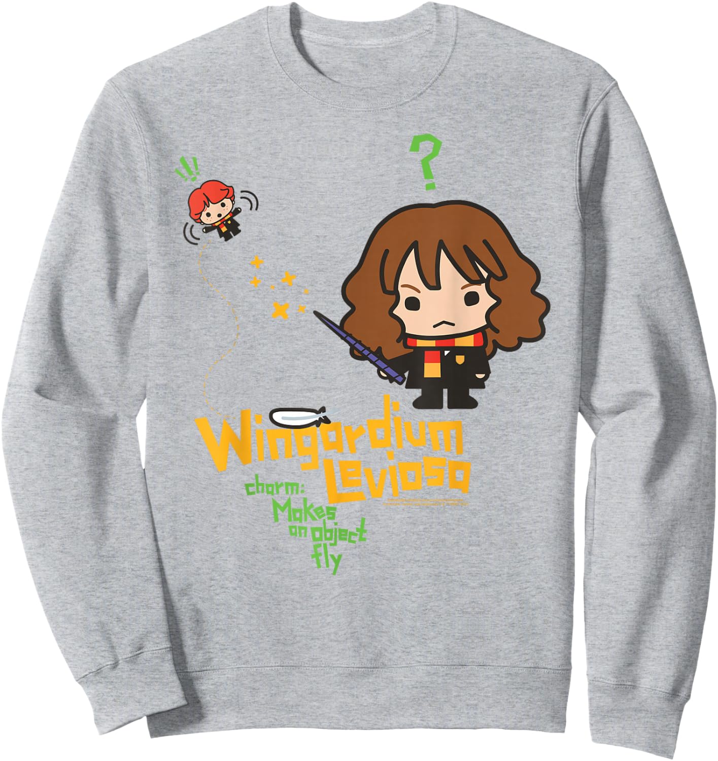 Harry Potter Wingardium Leviosa Hermione Ron Sweatshirt - Sweatshirt | Ash