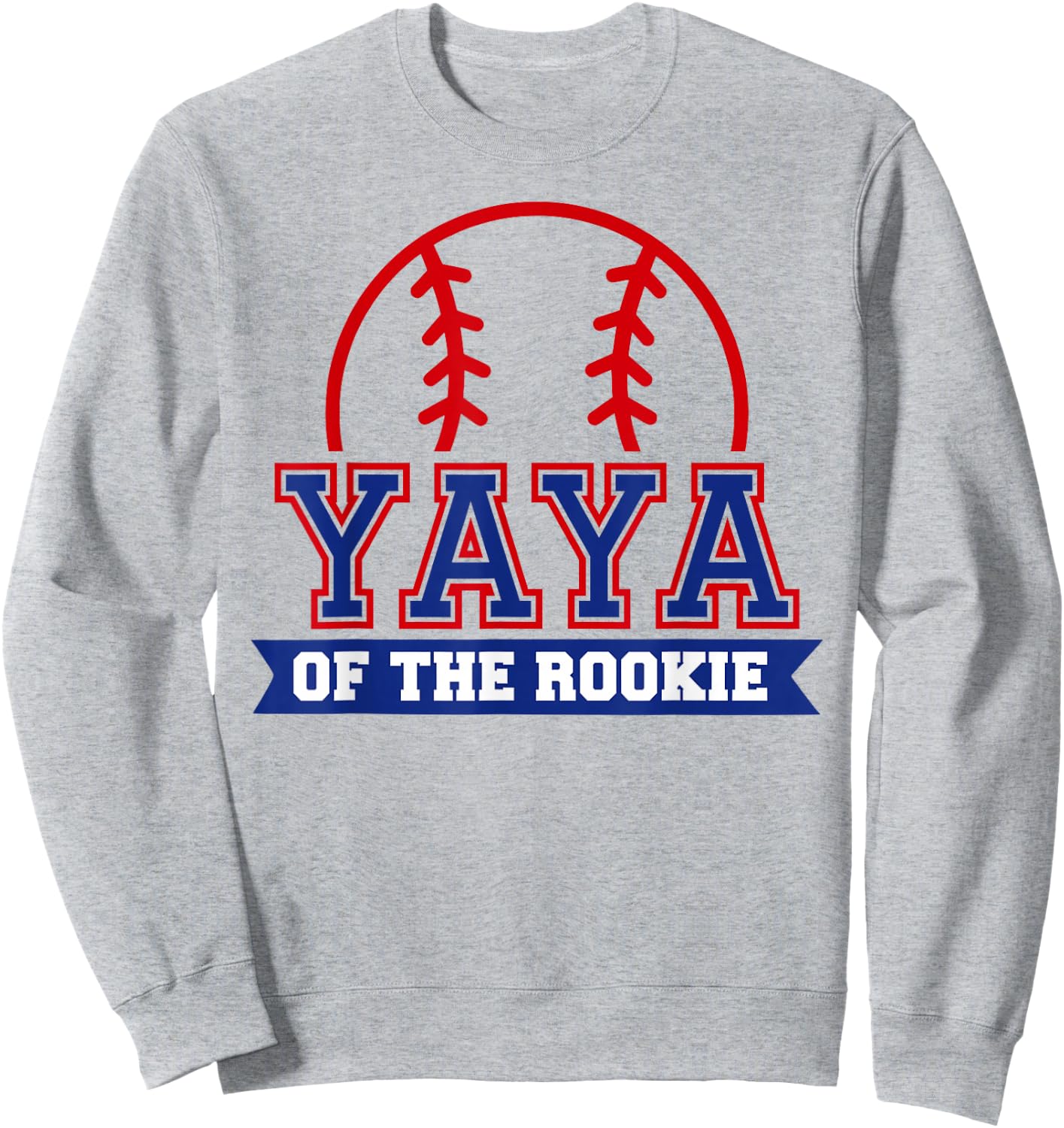 Yaya of Rookie 1st Birthday Baseball Theme Matching Party Sweatshirt - Sweatshirt | Ash