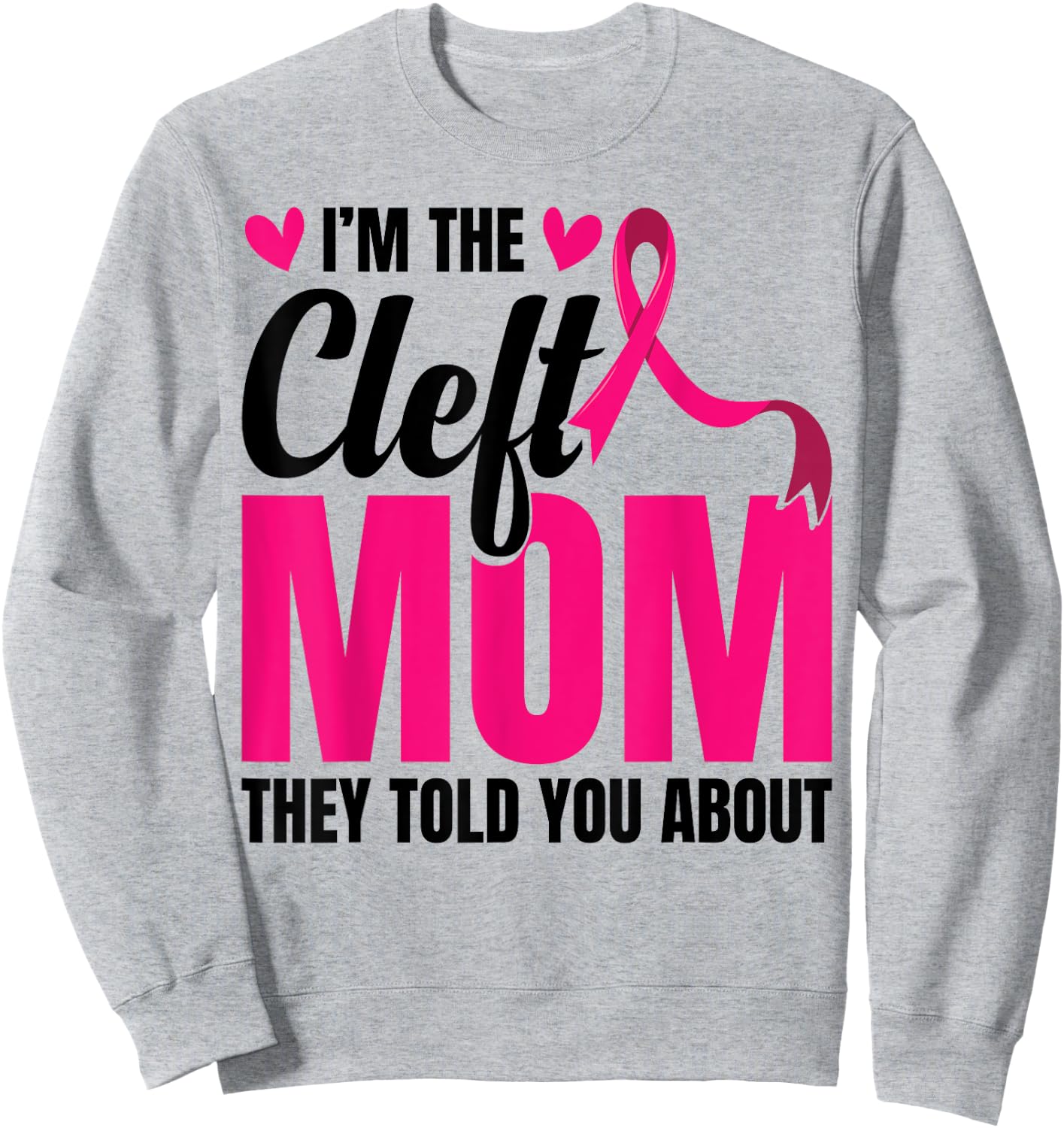 Cleft Lip Warrior Cleft Palate Awareness Cleft Ribbon Sweatshirt - Sweatshirt | Ash