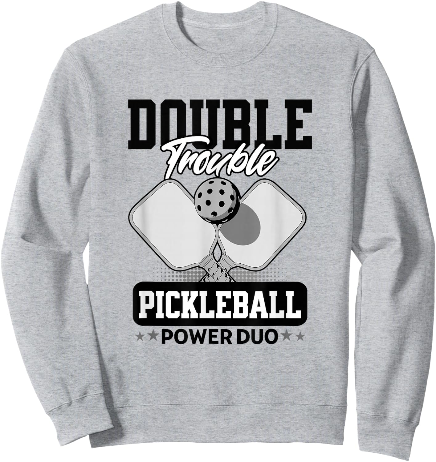 Pickleball Doubles Trouble Tournament Matching Sweatshirt - Sweatshirt | Ash