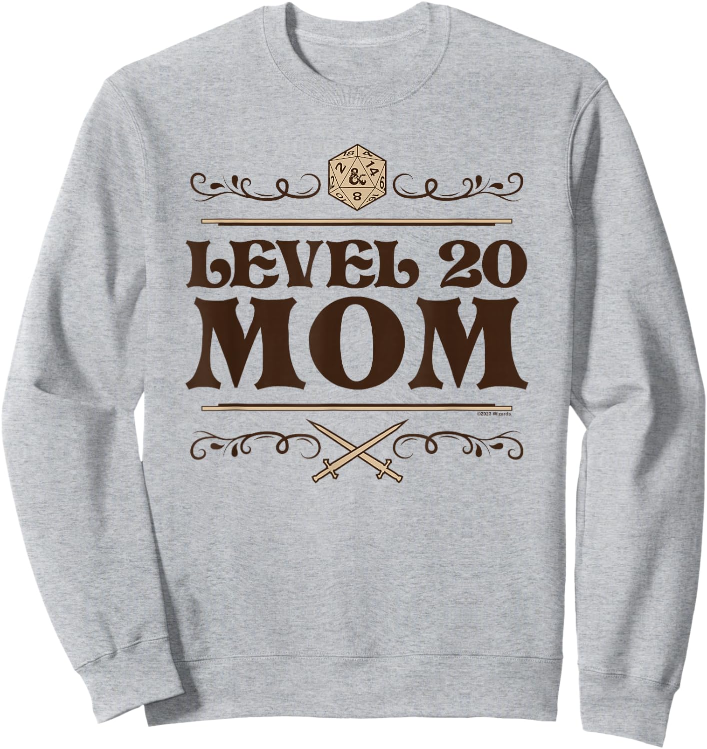 Dungeons & Dragons Mother's Day Level 20 Mom Sweatshirt - Sweatshirt | Ash