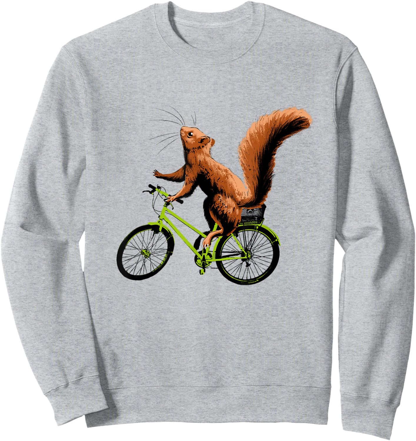 Squirrel Riding a Bicycle - Funny Cycling Shirt Sweatshirt - Sweatshirt | Ash
