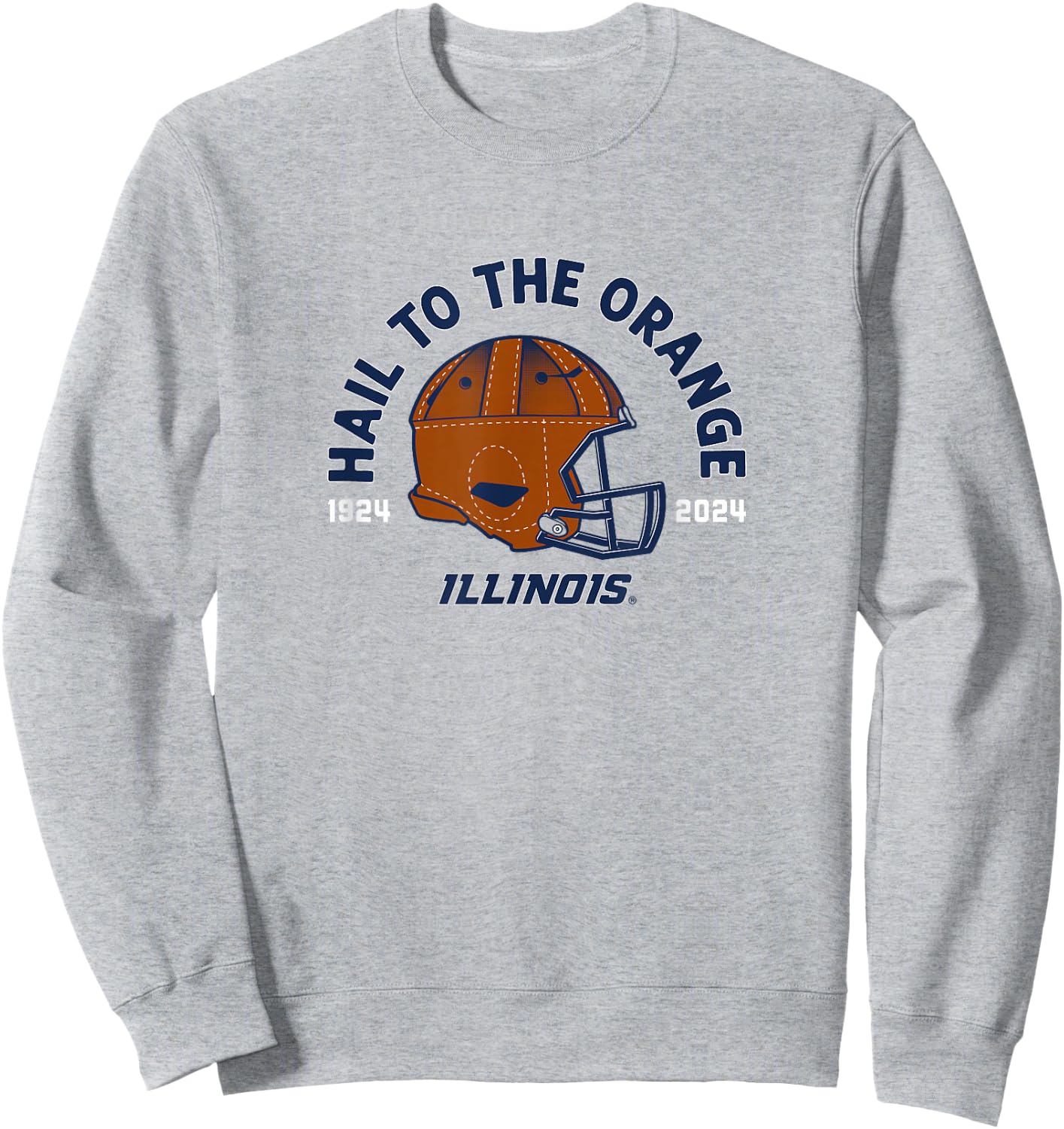 The 100-Year Helmet - Illinois Fighting Illini Football Sweatshirt - Sweatshirt | Ash